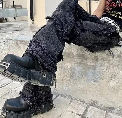 Japanese Brand × Vintage Punk denim jeans streetwear Size US 32 / EU 48 - 2 Thumbnail