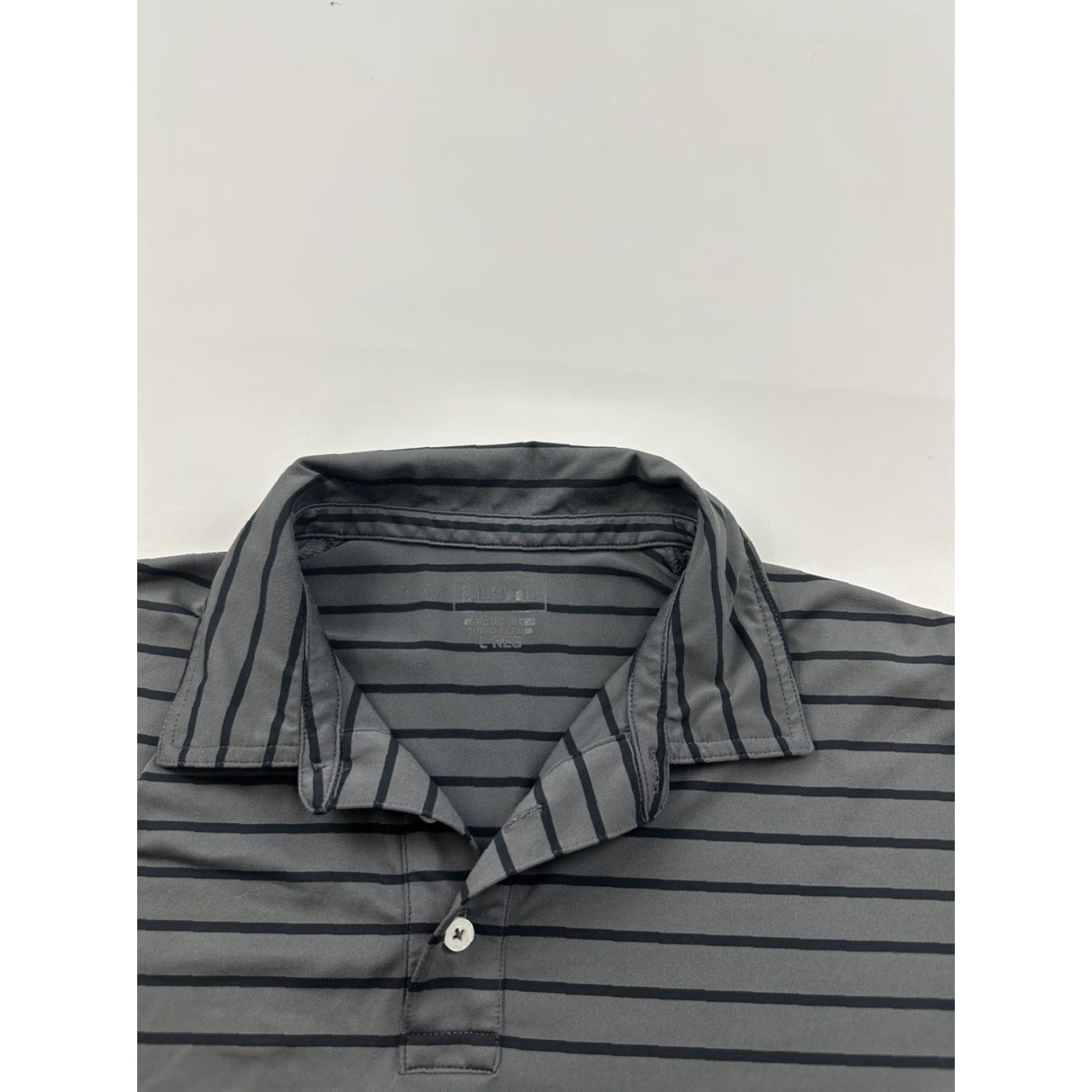 Vintage L.L. Bean Polo Shirt Mens Large Gray Striped Short Sleeve Size US L / EU 52-54 / 3 - 2 Thumbnail
