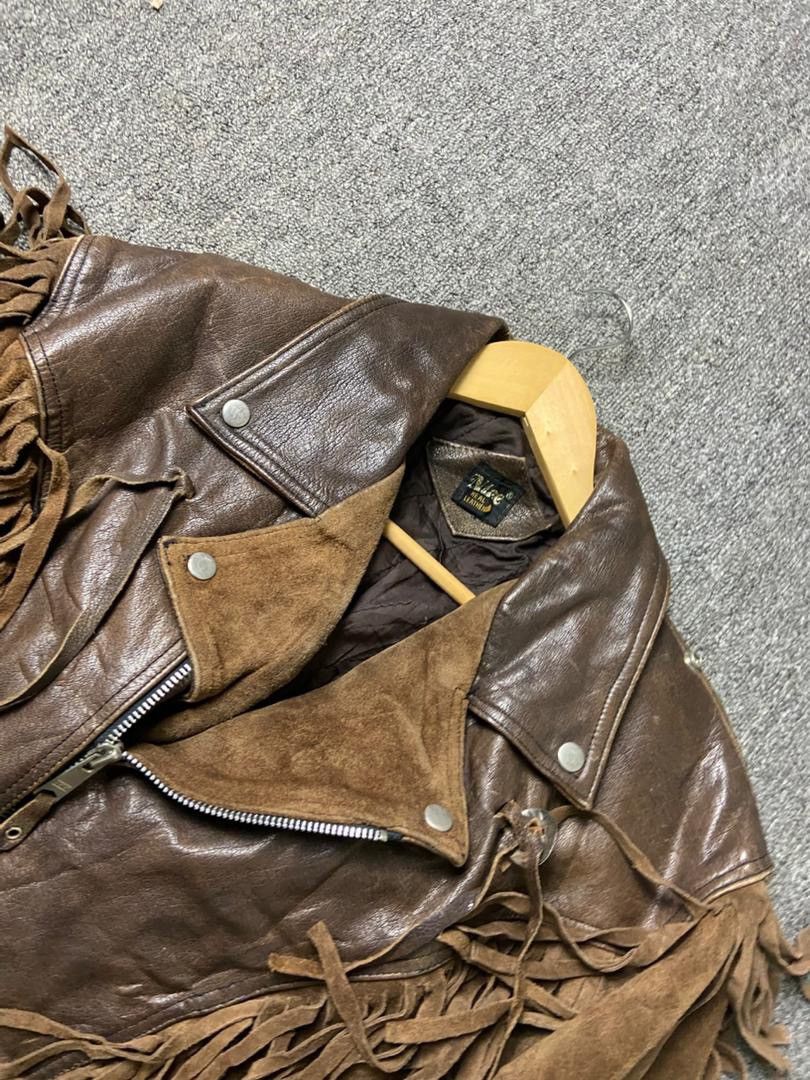 Japanese Brand Nice London Brand Leather Fringed Cowboy Jacket (191) Size US M / EU 48-50 / 2 - 10 Thumbnail