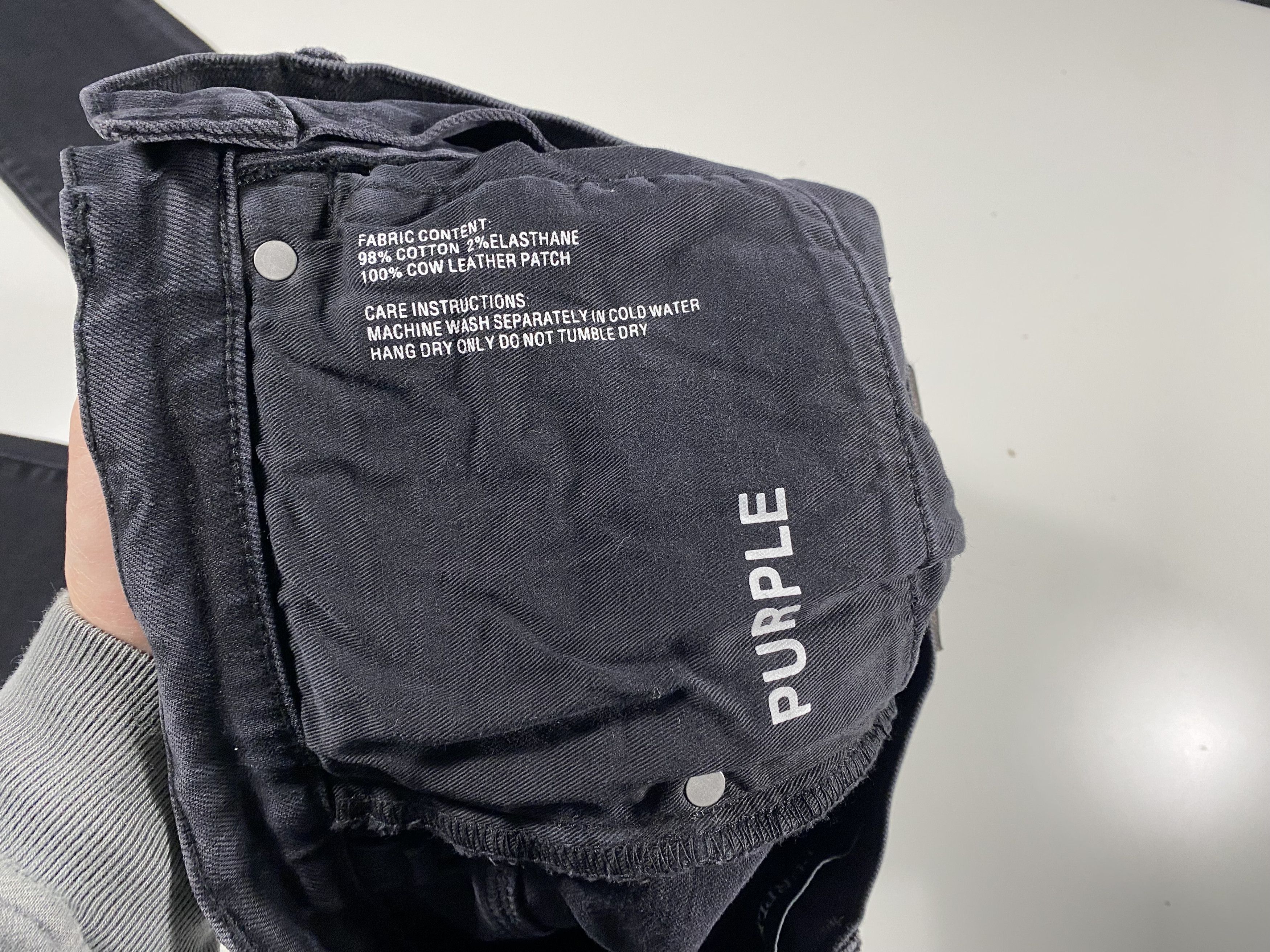 Purple Brand Purple Brand P002-29 Slim Black Blowout Repair Jeans 29x32 Size US 29 - 7 Thumbnail