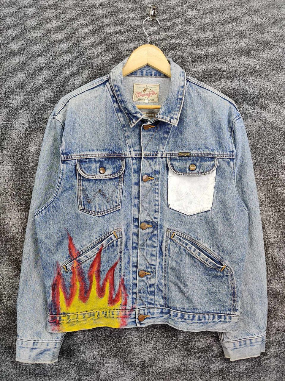 Edwin Vintage 90's Wrangler Trucker Denim Jacket Flare Size US L / EU 52-54 / 3 - 1 Thumbnail
