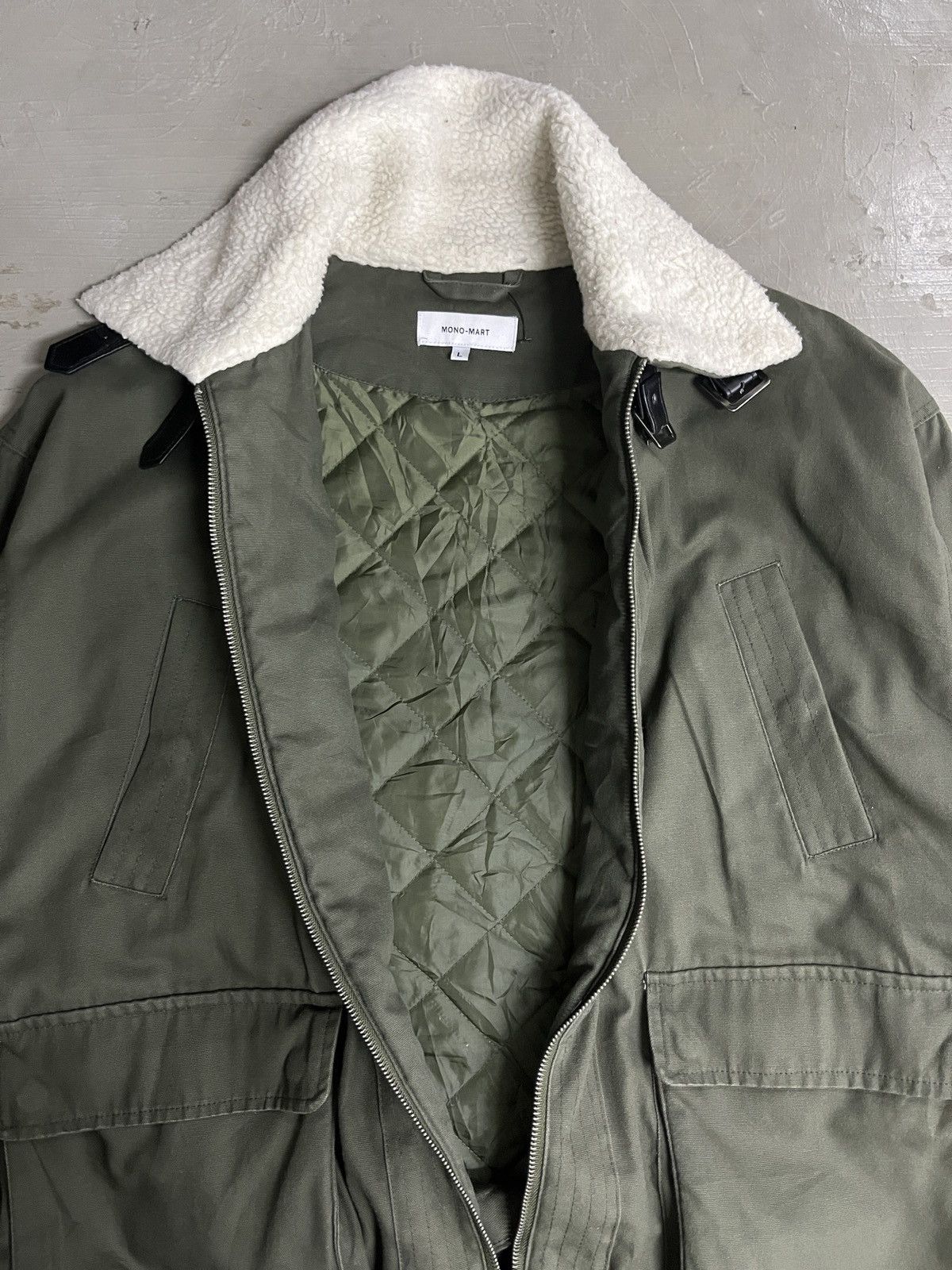 Vintage MonoMart Japan Acne Studios Style Military Shearling Jacket Size US L / EU 52-54 / 3 - 9 Thumbnail