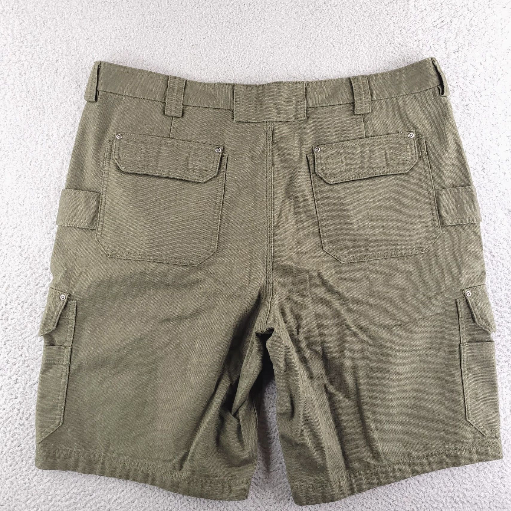 Vintage Duluth Cargo Shorts Mens 44 Green Canvas Cotton THICK Heavyweight Rugged Workwear Pockets Regular Size US 44 / EU 60 - 6 Thumbnail