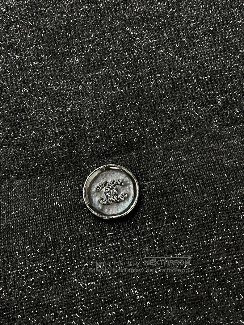 Chanel Chanel Black Gray V-Neck Knit Dress. Size US M / EU 48-50 / 2 - 2 Thumbnail