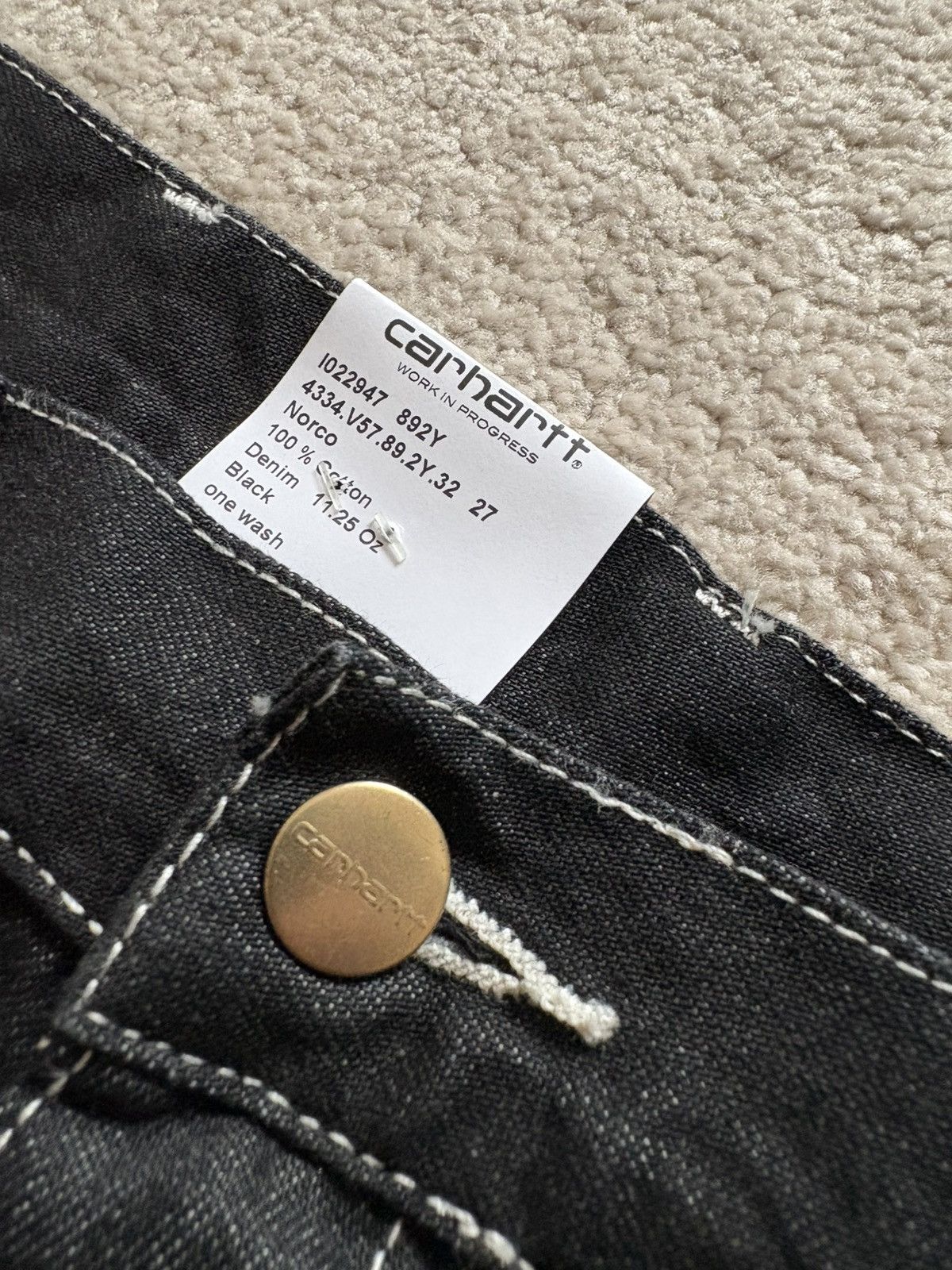 Carhartt Wip Carhartt WIP Simple Pant – Black Denim One Wash / W27 L32 Size US 27 - 3 Thumbnail