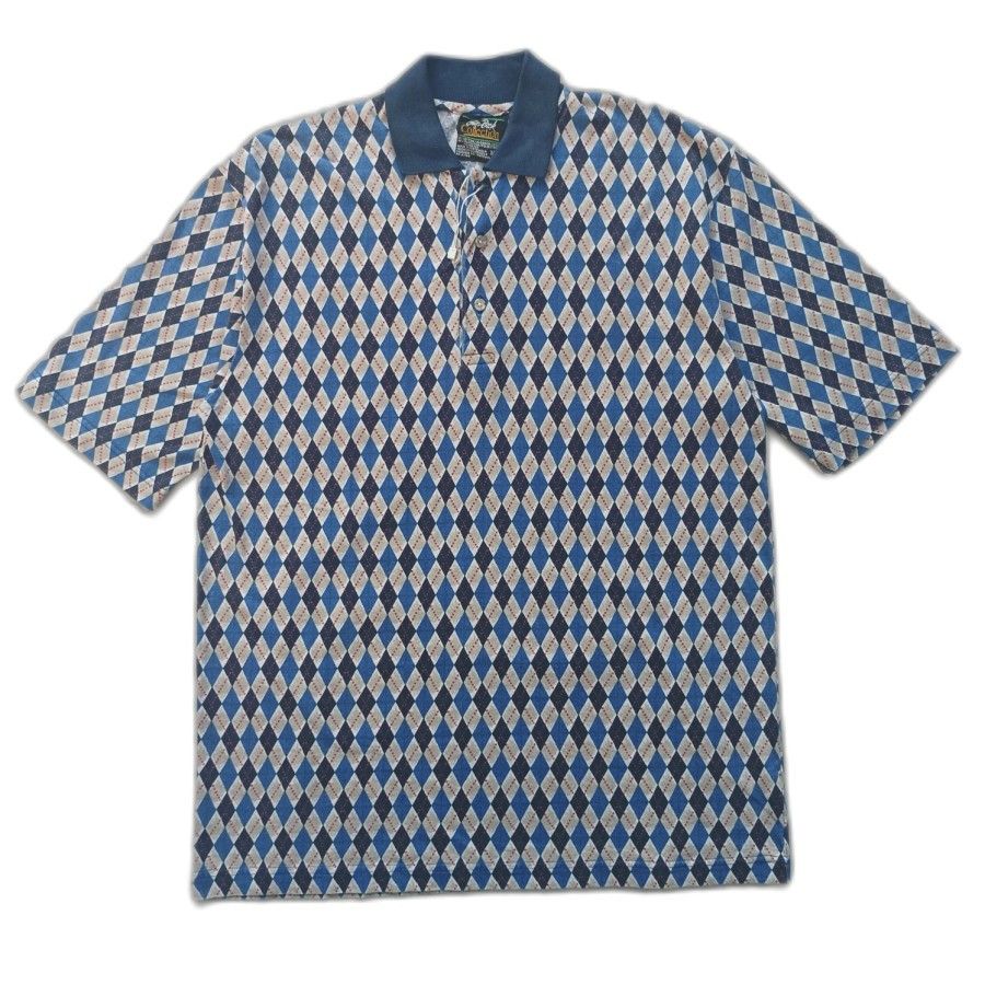 90s Chip Beck diamond pattern polo shirt