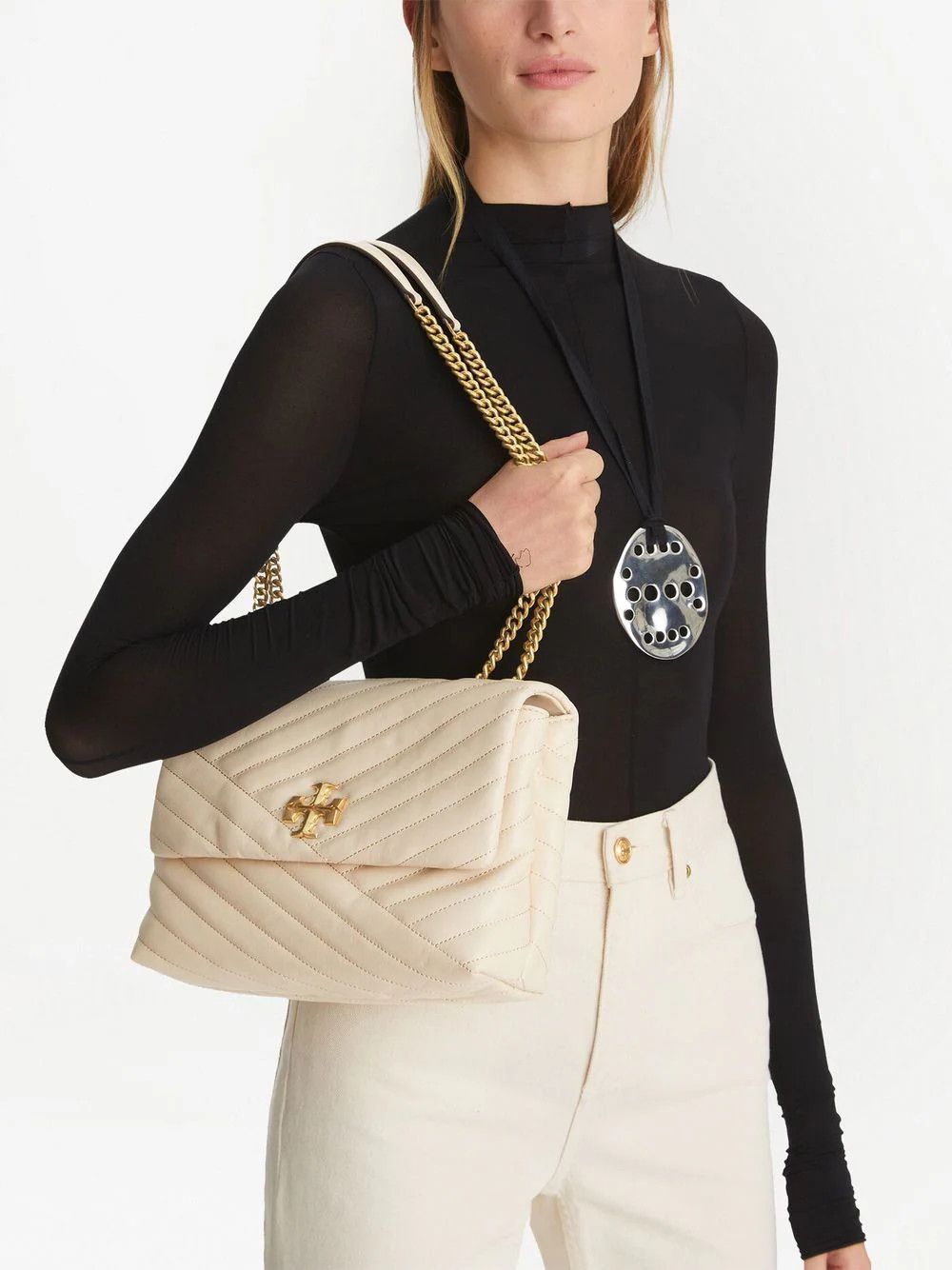 Tory Burch o1s22i1n1024 Size: OS / Kira Large Shoulder Bag in Beige Size ONE SIZE - 2 Thumbnail