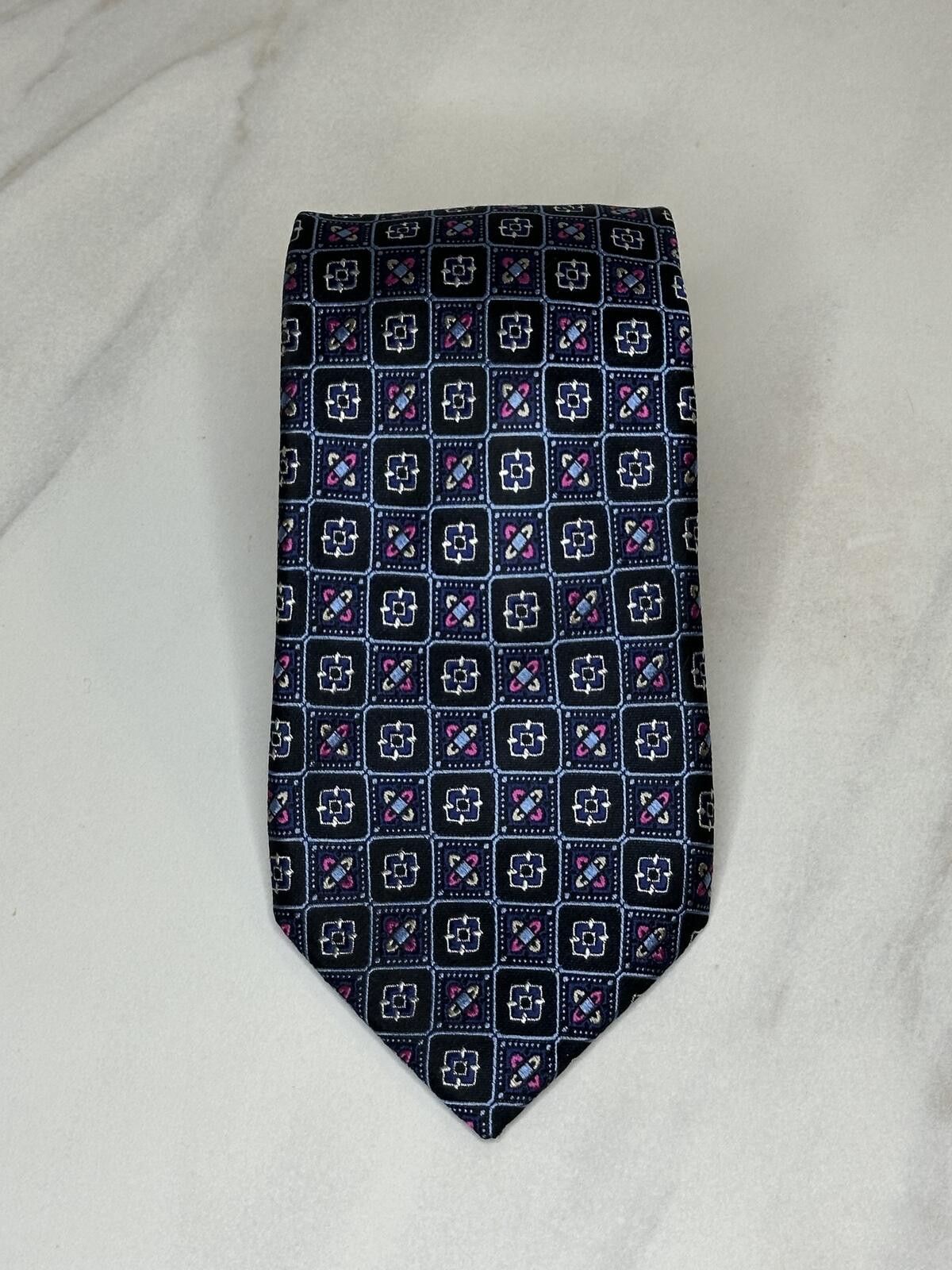 XMI Platinum XMI Platinum Men's Tie 100% silk navy/multicolored geometric Size ONE SIZE - 1 Thumbnail