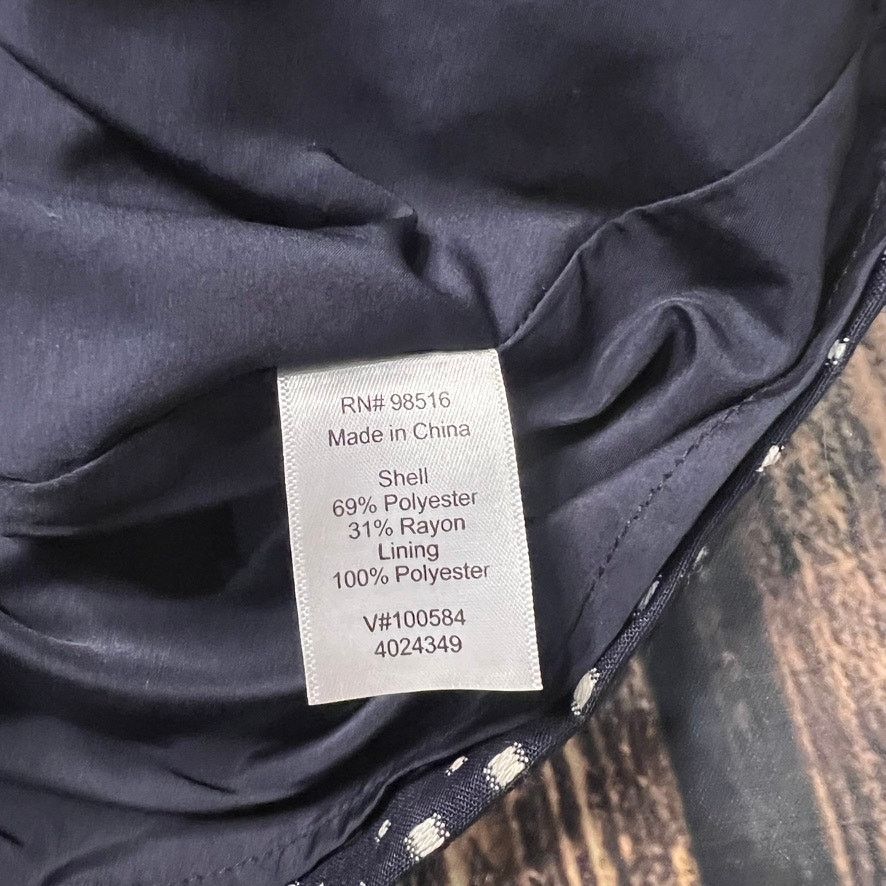 Coldwater Creek NWT Coldwater Creek Women's 4 Navy Polka Dot Pencil Skirt Size 27" / US 4 / IT 40 - 5 Thumbnail