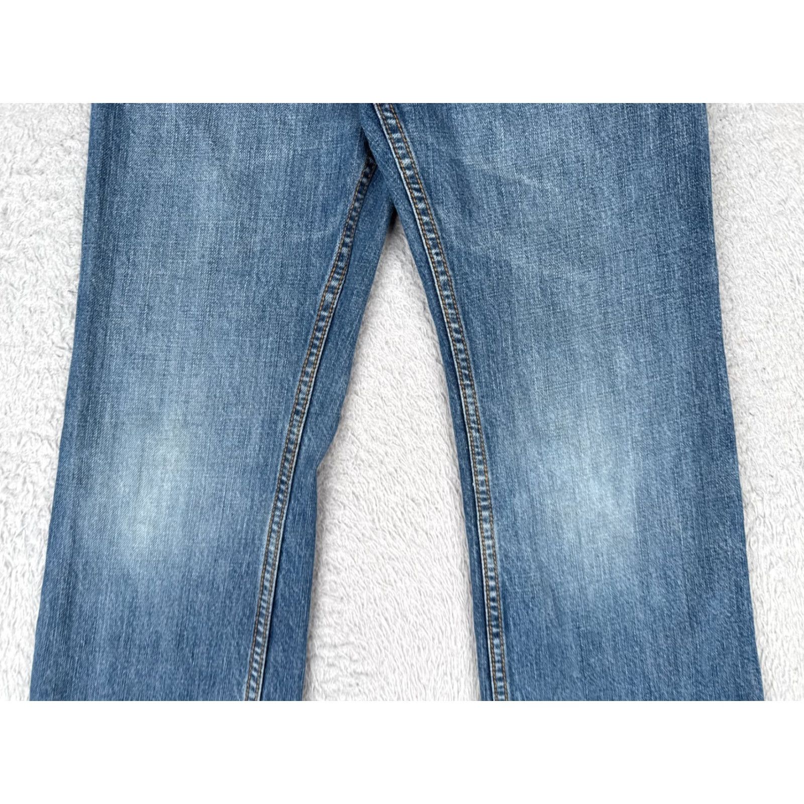 Vintage Aéropostale Jeans Womens Bootcut Denim 24x24 Blue 100% Cotton Low Rise 24in Inseam Distressed Elastic Waist Stretch Slim Regular Mens Womens Size 42" / US 20 - 3 Thumbnail