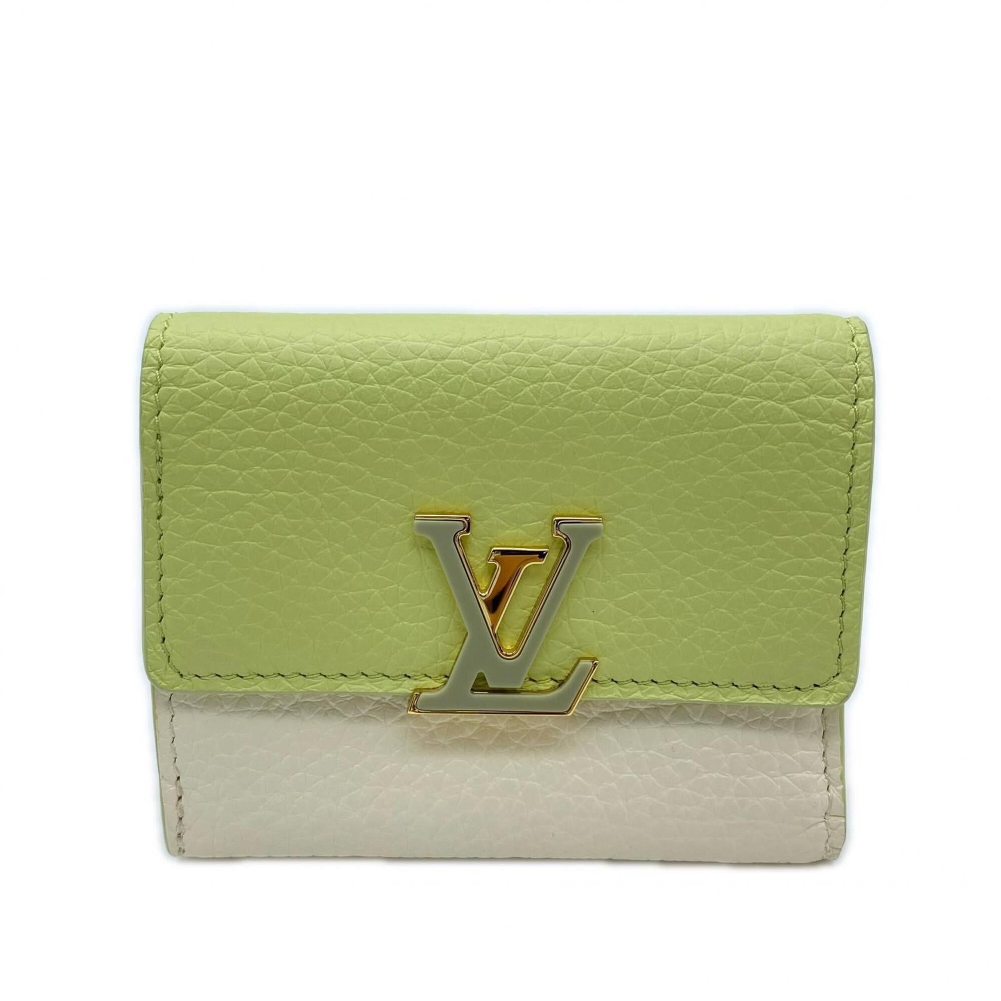 Louis Vuitton Louis Vuitton Taurillon Portefeuille Capucines XS Nato Green M82475 Tri-fold Wallet White Leather Women's Size ONE SIZE - 1 Thumbnail