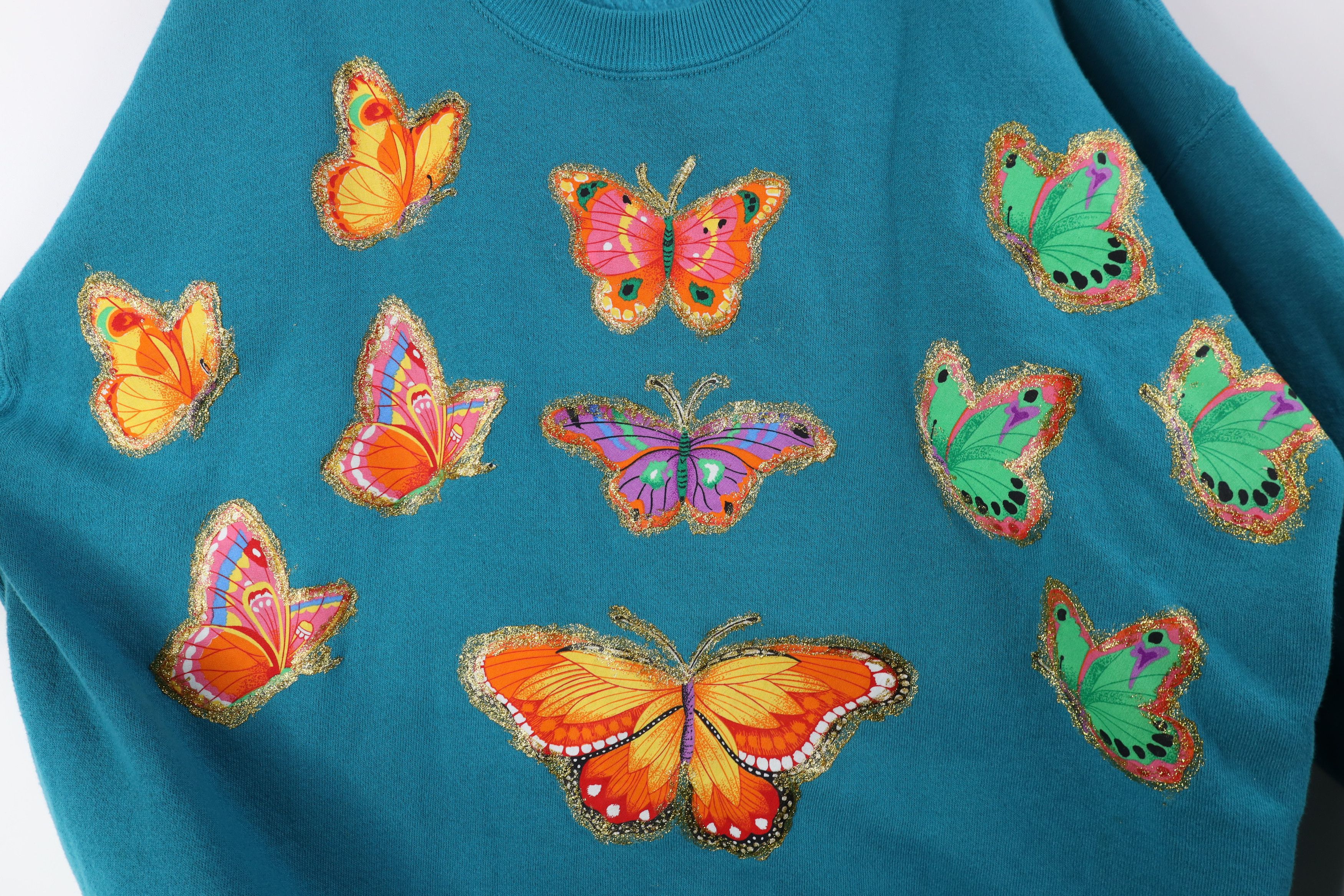 Vintage Vintage 90s Streetwear Butterfly Crewneck Sweatshirt USA Size XL / US 12-14 / IT 48-50 - 4 Thumbnail