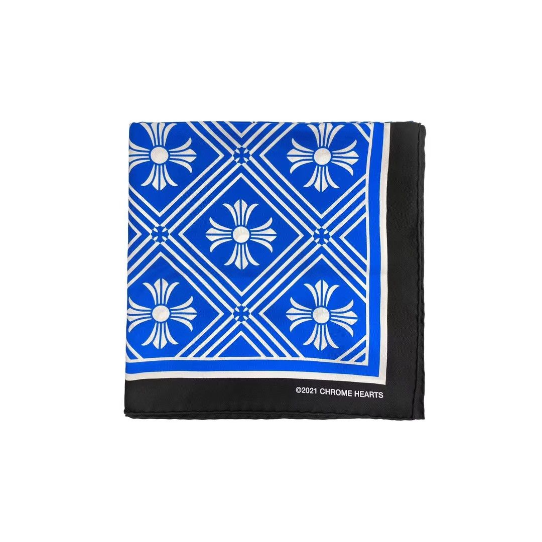 Chrome Hearts Chrome Hearts Blue Cross Silk Scarf Size ONE SIZE - 3 Thumbnail