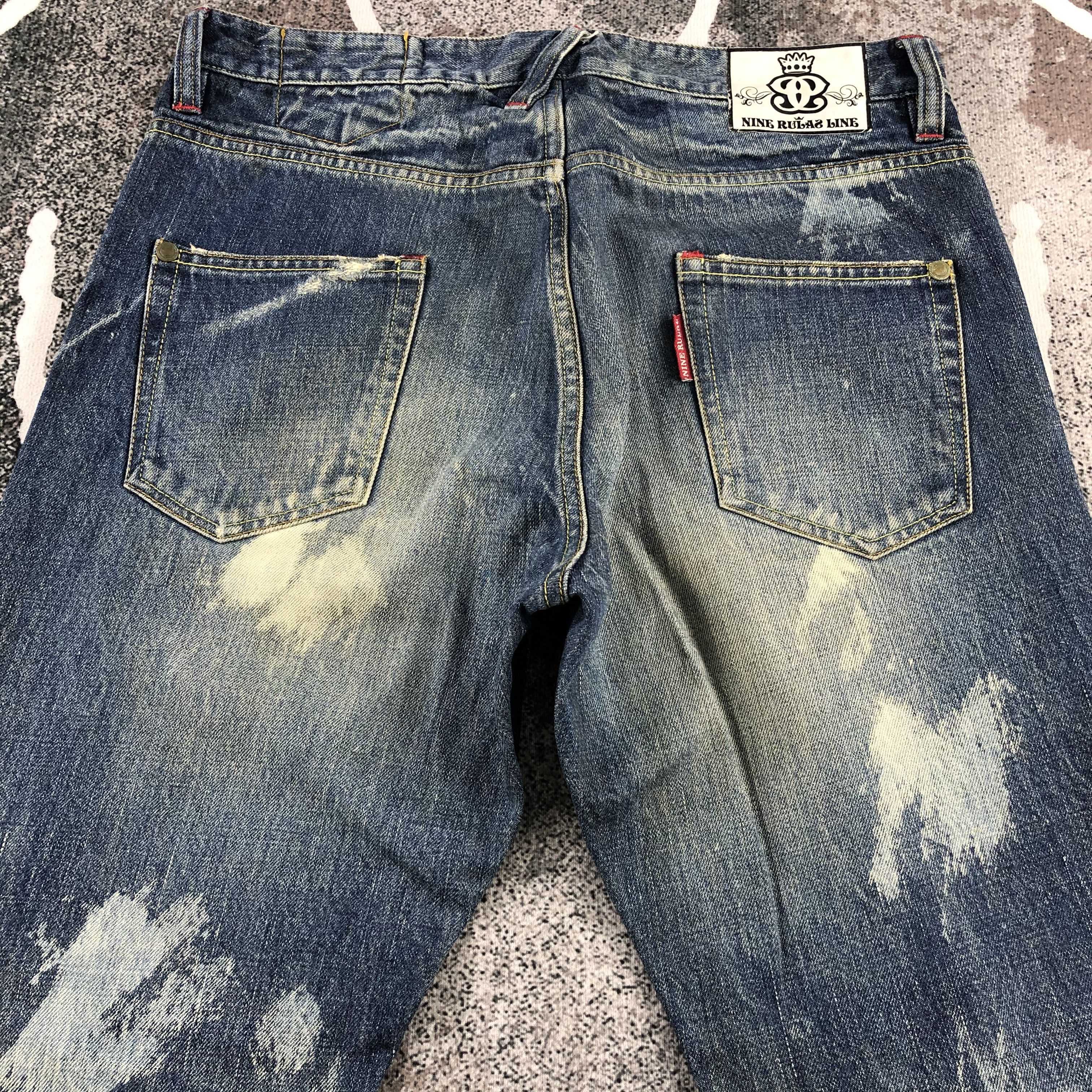 Japanese Brand Nine Rulas Line Jeans Distressed Denim KJ773 Size US 32 / EU 48 - 4 Thumbnail