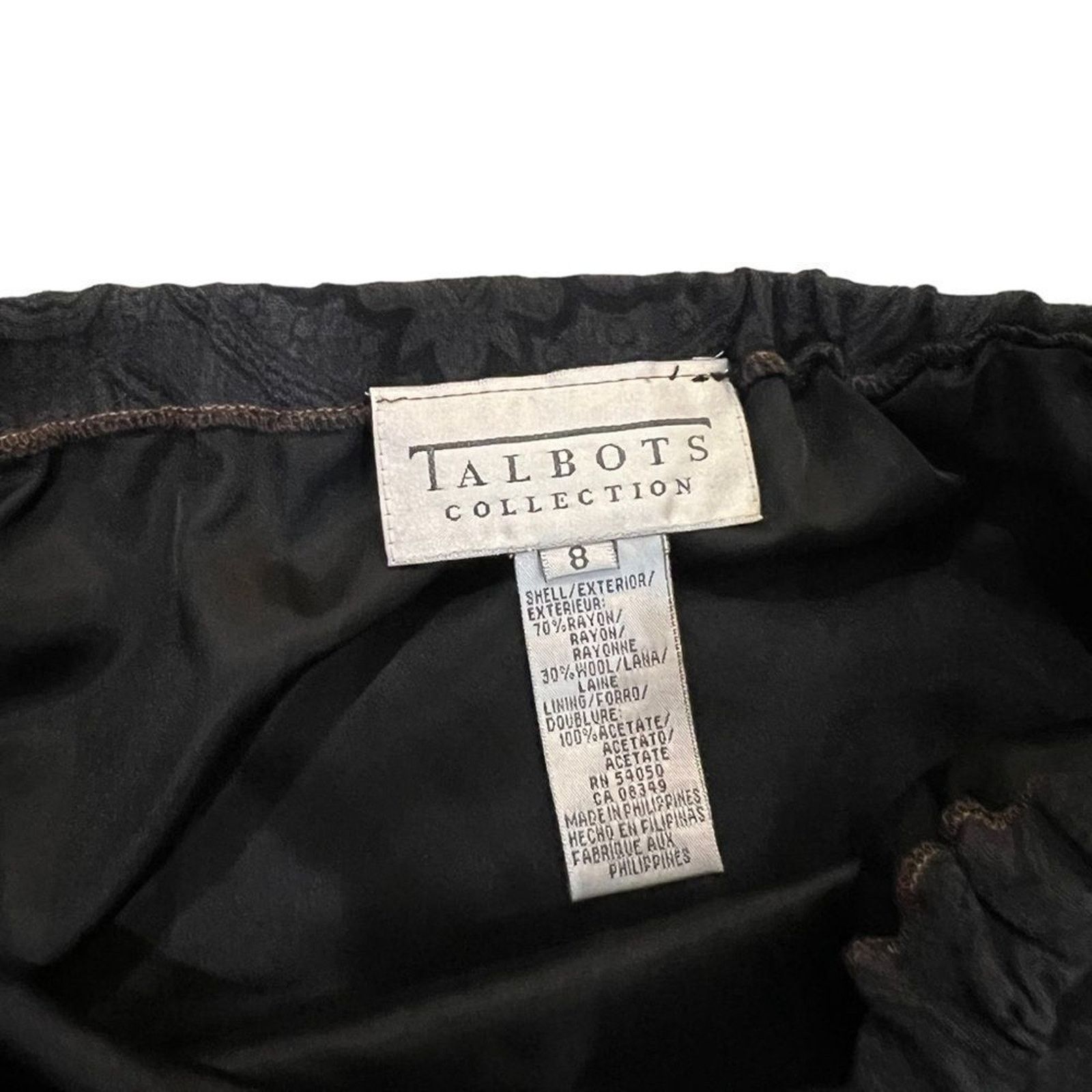 Talbots Vintage Talbots Collection Skirt Womens 8 Black Midi Lined Size 30" / US 8 / IT 44 - 3 Thumbnail
