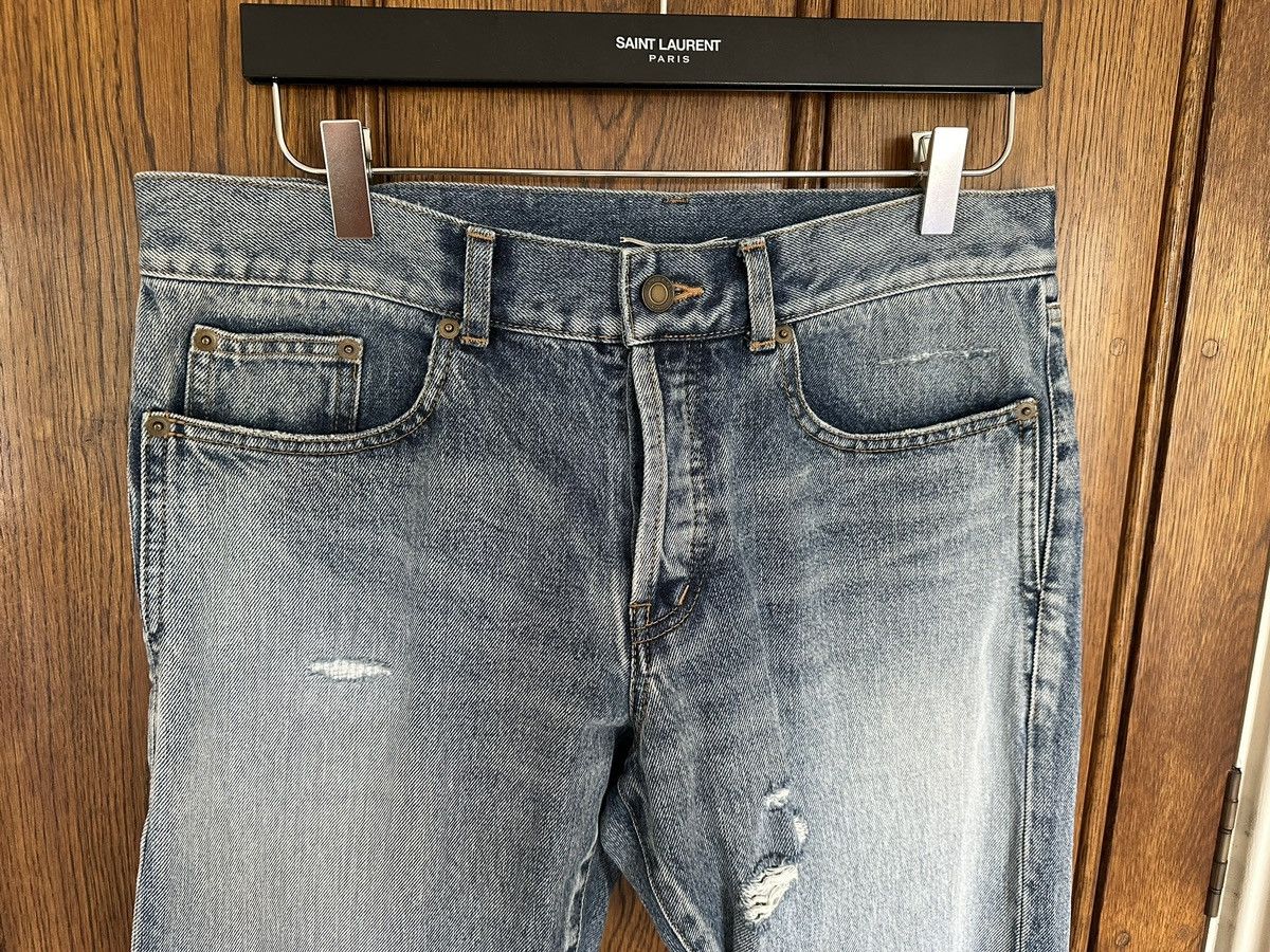 Saint Laurent Paris SS20 Saint Laurent distressed blue crash slim jeans 31 rip Size US 31 - 11 Thumbnail