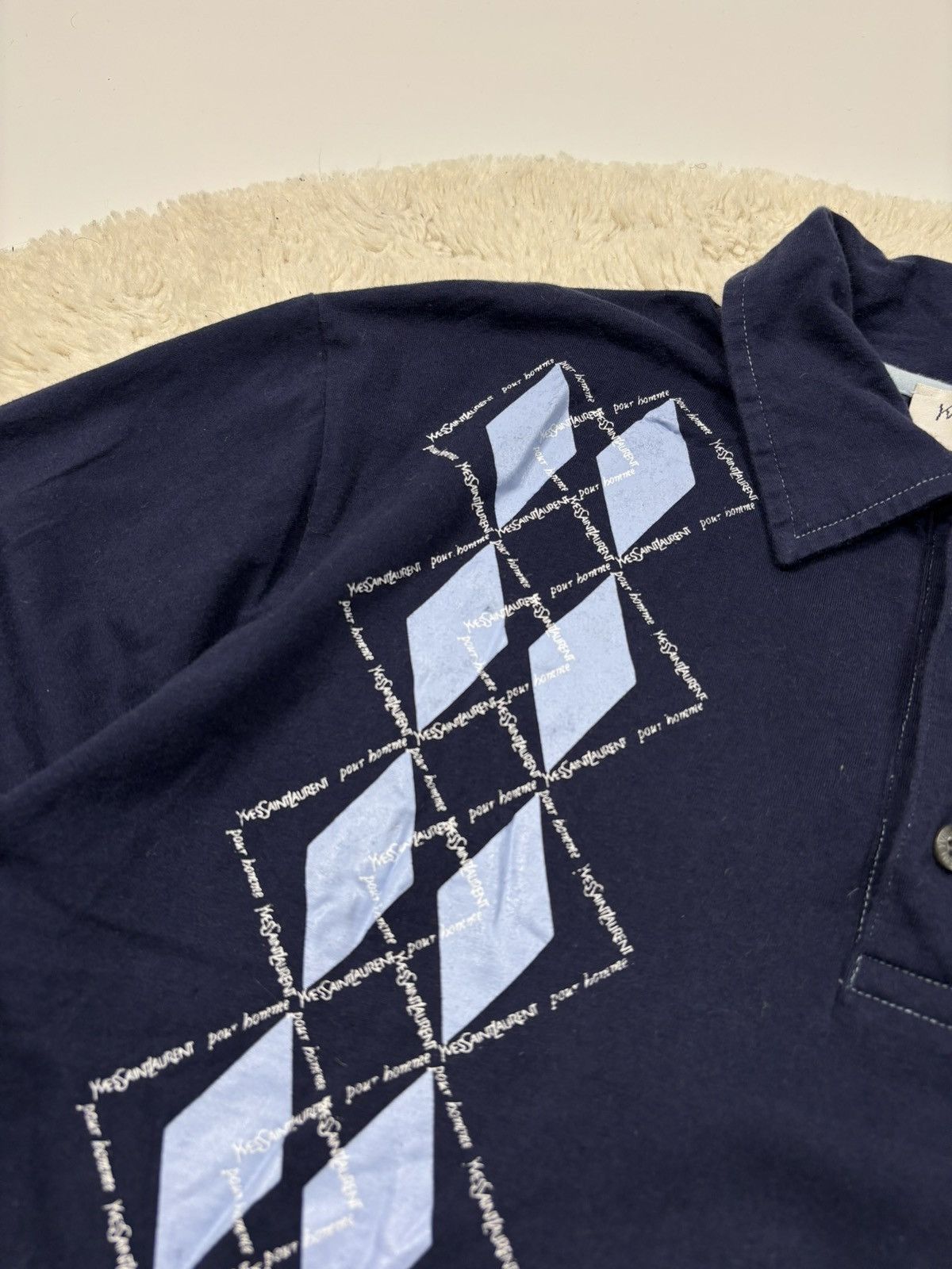 Yves Saint Laurent Yves Saint Laurent Vintage Monogram Polo Shirt YSL Rare Size US M / EU 48-50 / 2 - 3 Thumbnail