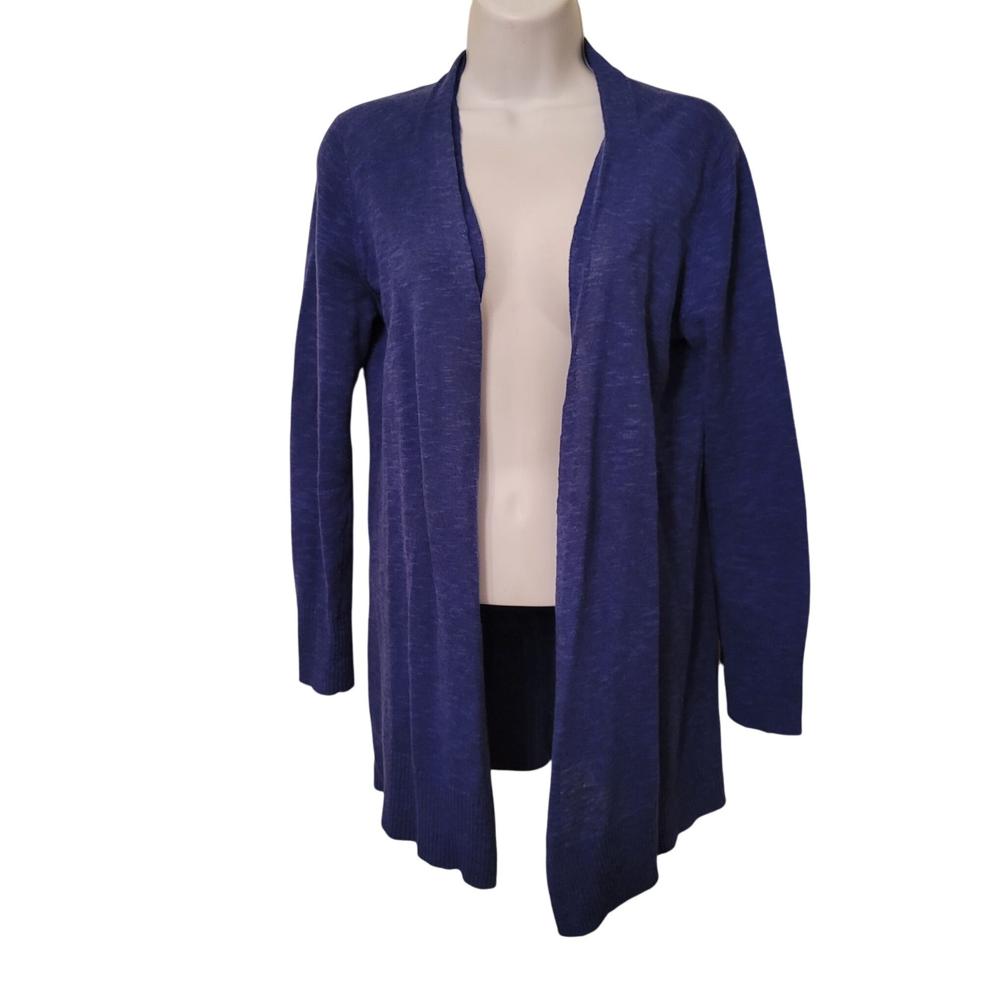 Eileen Fisher Eileen Fisher Petite S Open Front Cardigan Blue Linen Cotton Size S / US 4 / IT 40 - 1 Thumbnail