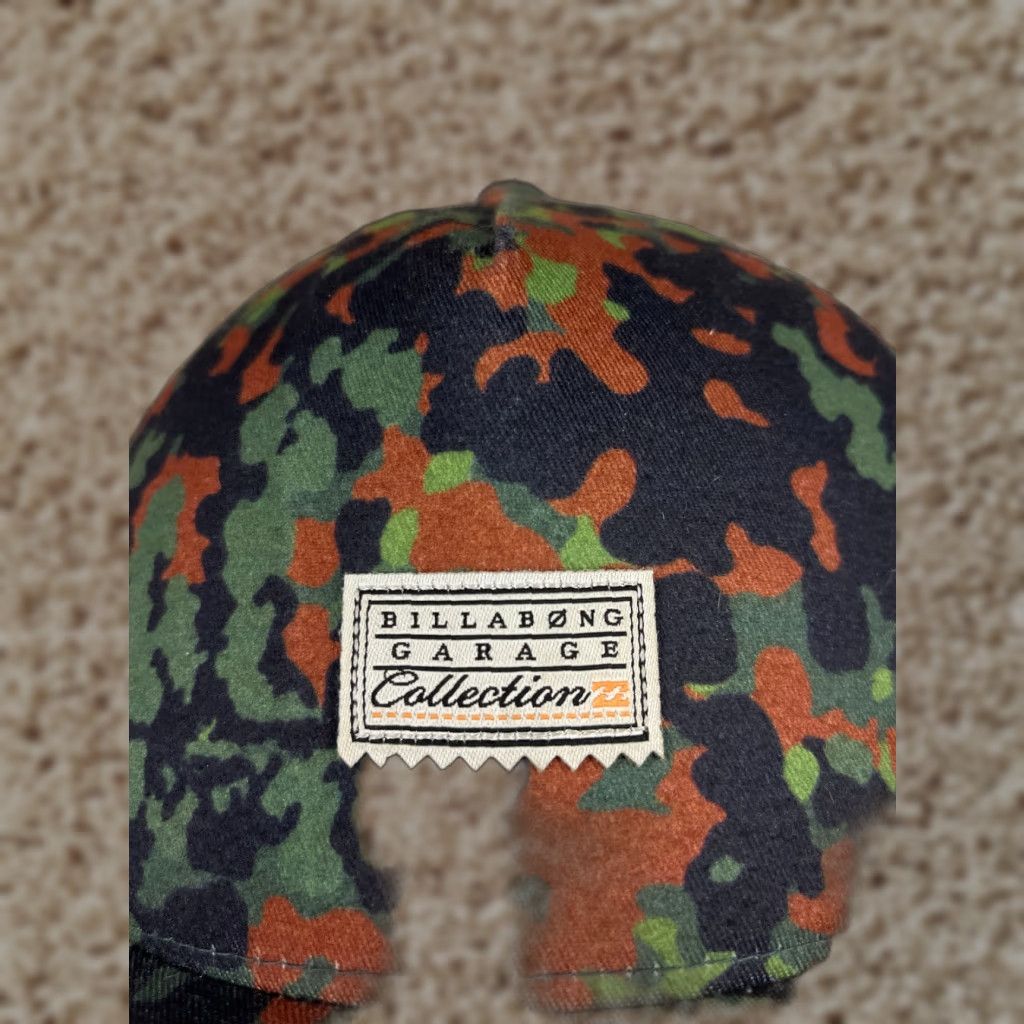 Billabong Billabong Hat Cap Snap Back Adult One Size Green Camo Polyester Blend Surf Skate Camouflage 90s Mens Snapback Size ONE SIZE - 1 Thumbnail