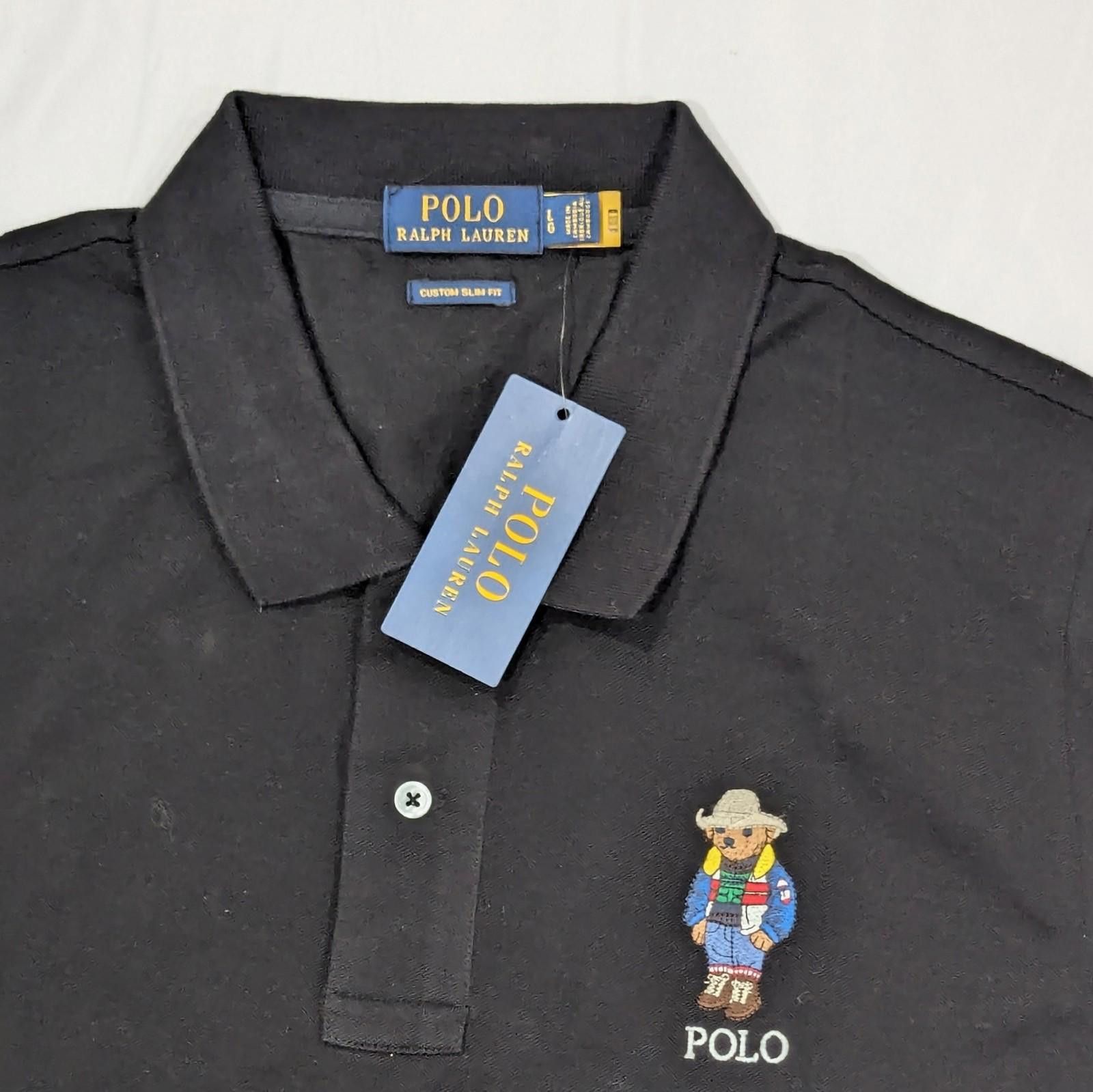 Polo Ralph Lauren Ralph Lauren Black Polo Bear Custom Slim Shirt Men's Size L Size US L / EU 52-54 / 3 - 2 Thumbnail