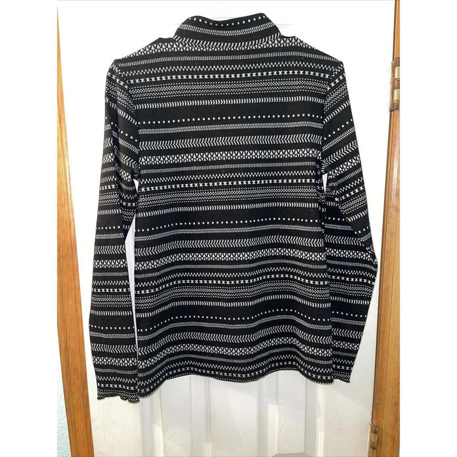 Other LOFT Black and White Patterned Turtleneck Sweater Size M / US 6-8 / IT 42-44 - 7 Thumbnail