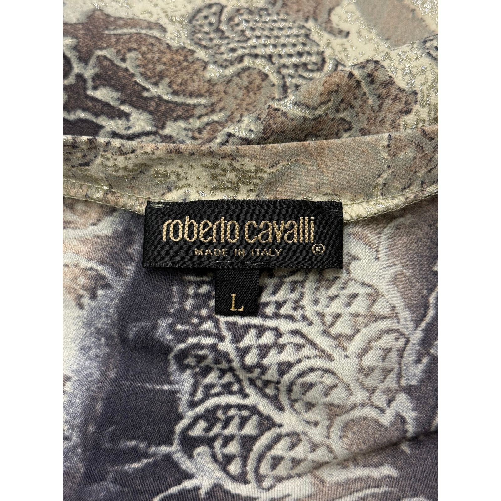 Roberto Cavalli 2003 Roberto Cavalli abstract print midi dress Size L / US 10 / IT 46 - 8 Thumbnail