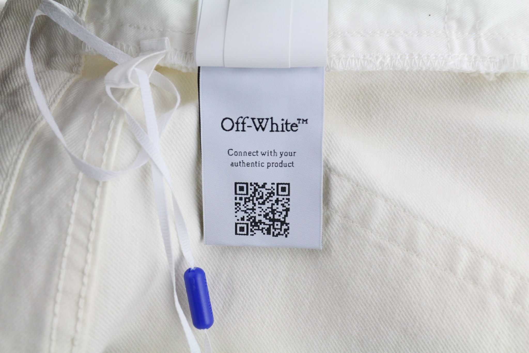 Off-White 90S LOGO W33 Straight Cotton Stretch Raw White 80238 Size US 33 - 10 Thumbnail