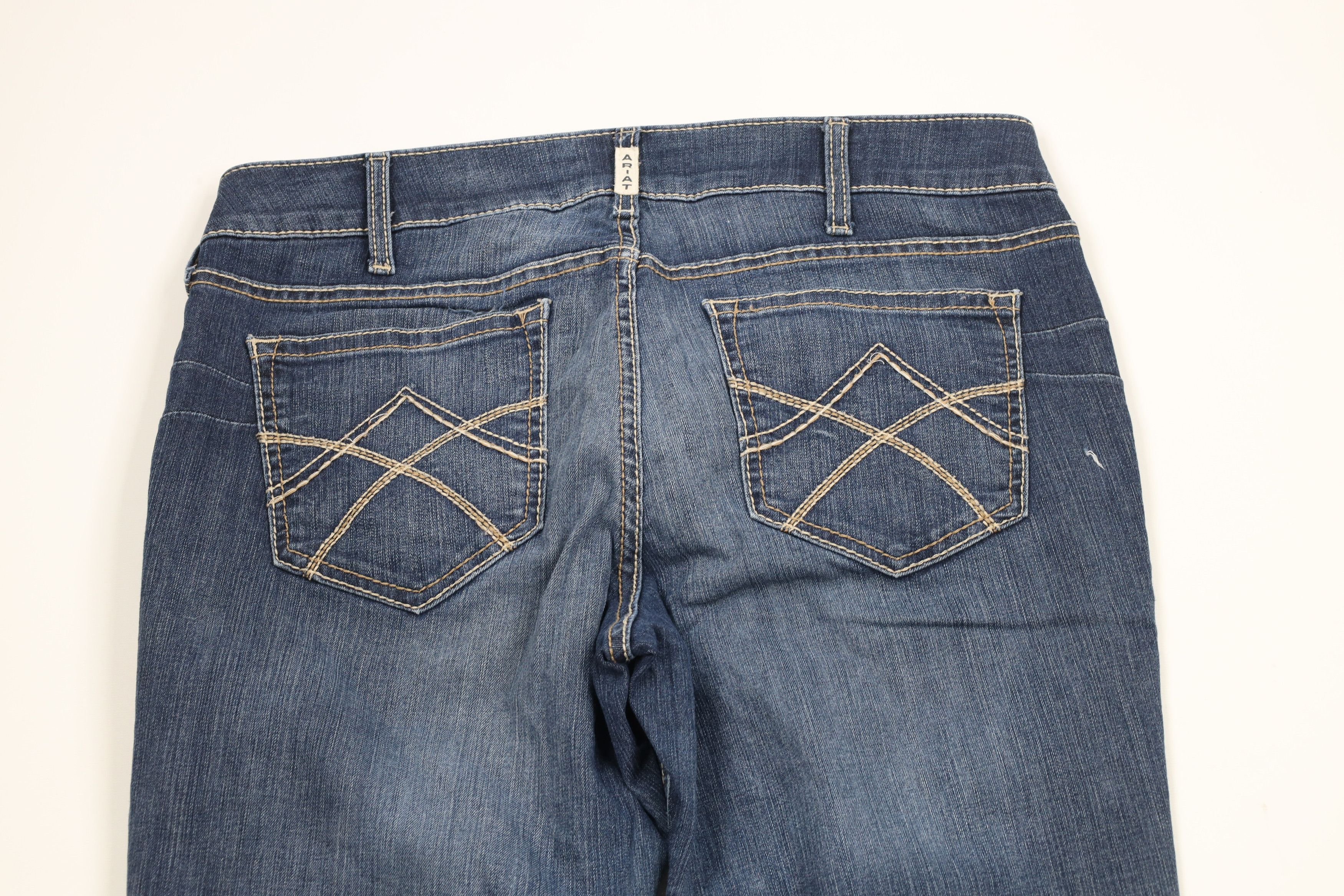 Ariat × Vintage Ariat REAL Denim Thick Stitch Stretch Flared Bootcut Jeans Size 32" / US 10 / IT 46 - 9 Thumbnail