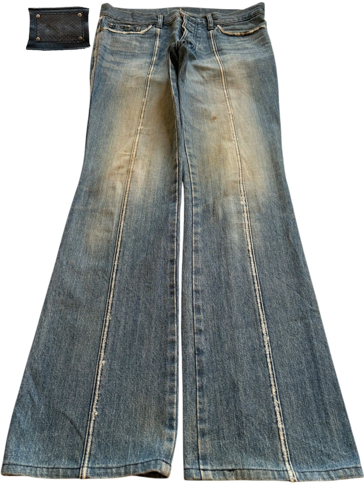 5351 POUR LES HOMMES Vintage / Y2K 5351 Poure Les Hommes Mud Wash Flare Jeans Size US 32 / EU 48 - 1 Thumbnail