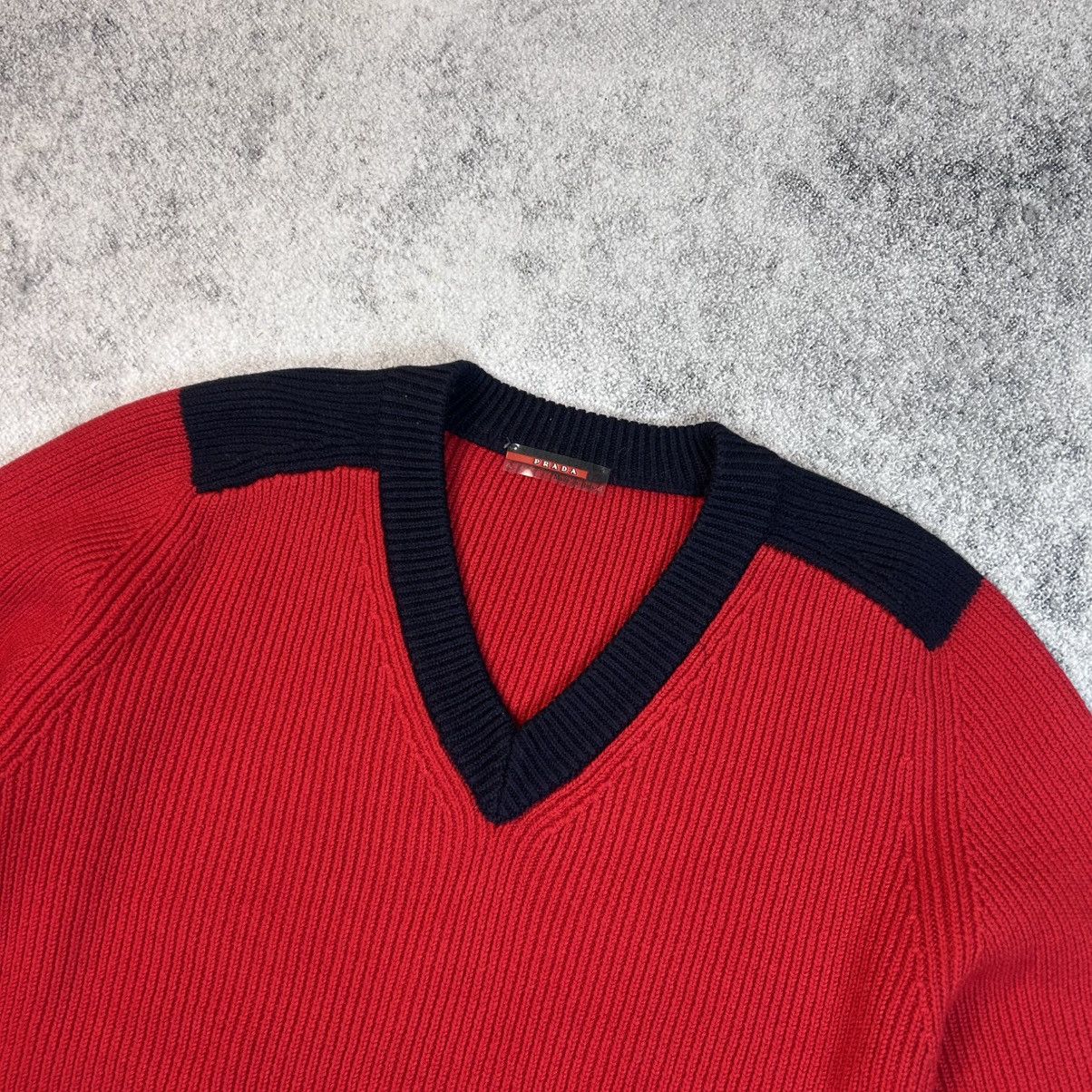 Prada Prada Vintage Y2k Wool V-neck Sweater Jumper Knitwear Pull Size US L / EU 52-54 / 3 - 5 Thumbnail