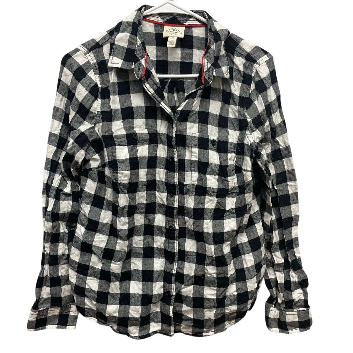 St. Johns Bay St John's Bay Womens Medium Cotton Plaid Button Up Shirt Size M / US 6-8 / IT 42-44 - 1 Thumbnail