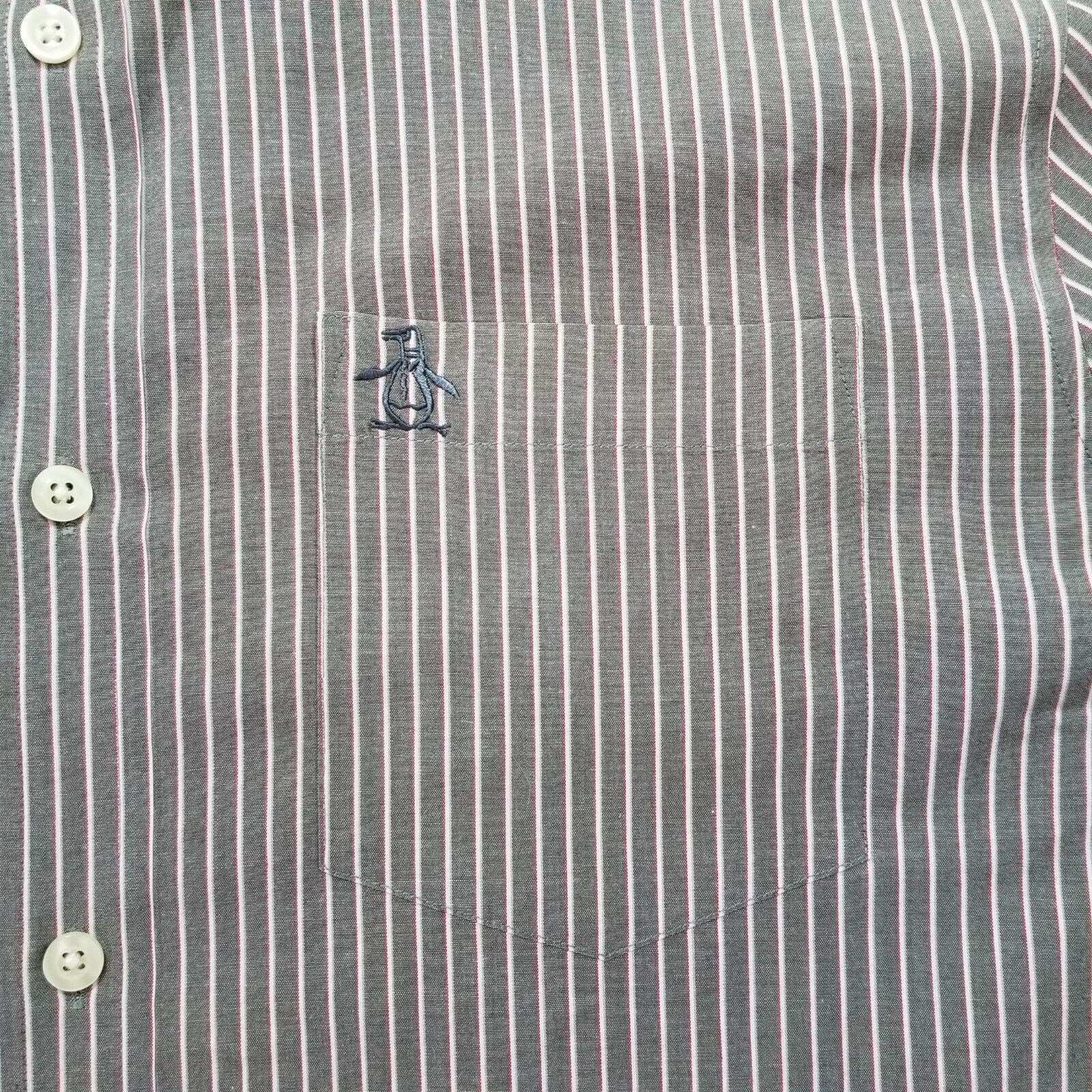Original Penguin Penguin Shirt Mens Medium Pocket Striped Casual Long Sleeve Size US M / EU 48-50 / 2 - 3 Thumbnail