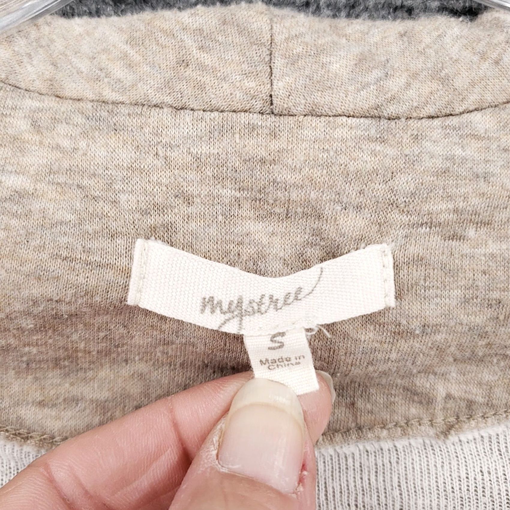 Vintage Mystree Top Womens S Small Beige Drape Collar Long Sleeve Lagenlook Zip Heather Size S / US 4 / IT 40 - 7 Thumbnail