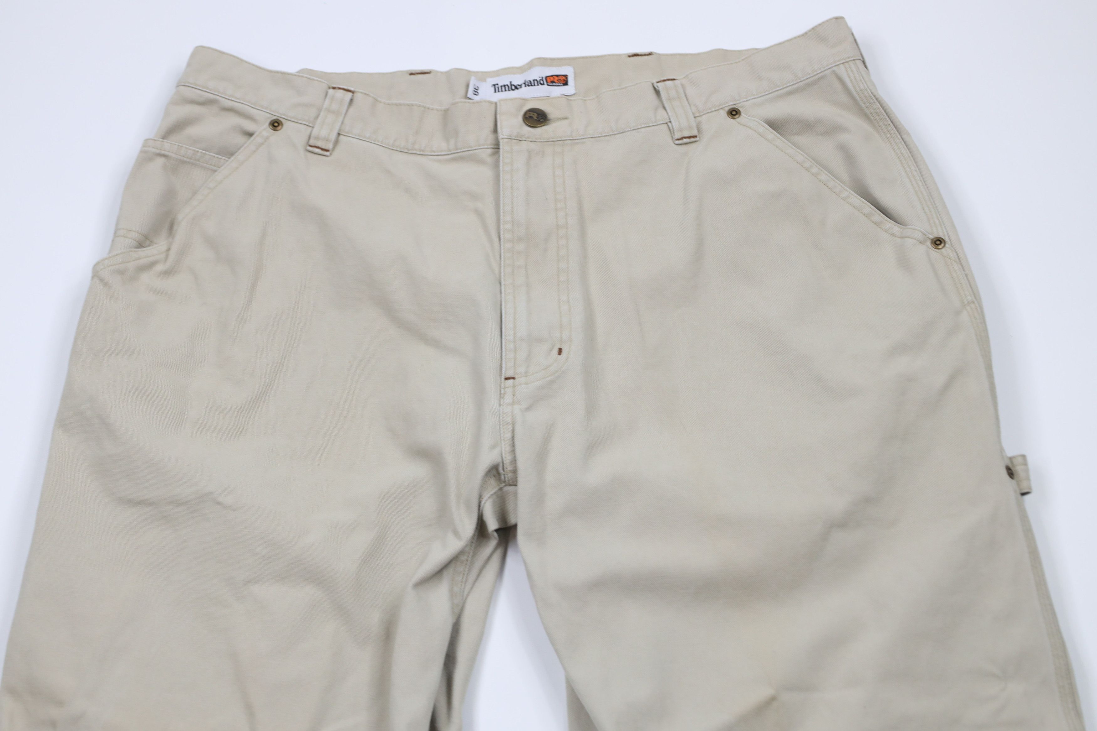 Timberland × Vintage Vintage Timberland Spell Out Wide Leg Canvas Carpenter Pants Size US 38 / EU 54 - 2 Thumbnail