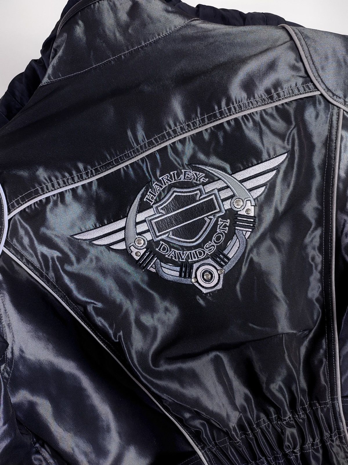 Harley Davidson Harley Davidson Reflective Nylon Biker Jacket Vintage 90s Size US L / EU 52-54 / 3 - 16 Thumbnail