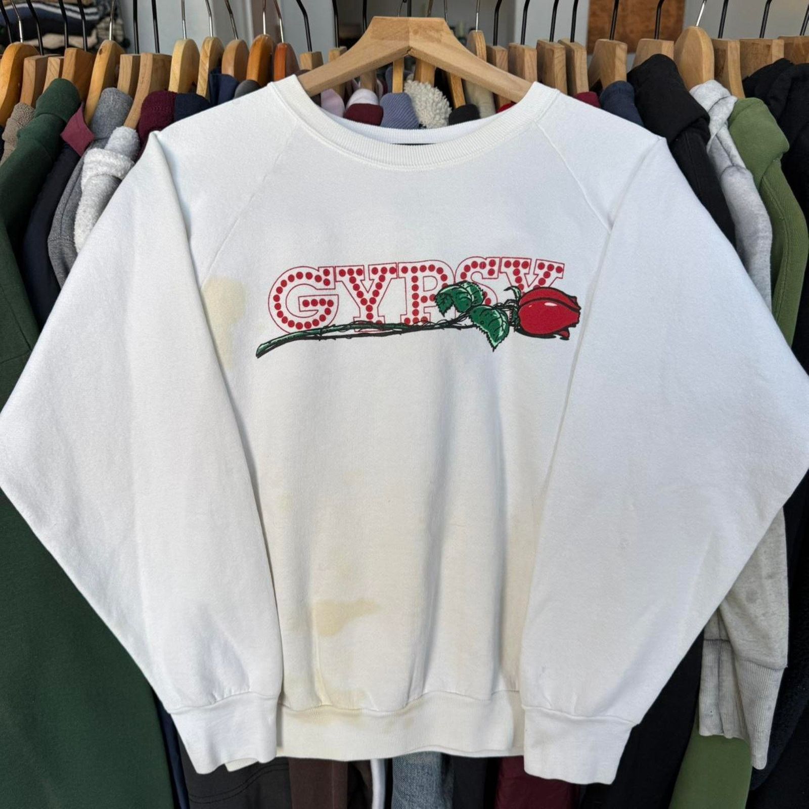 Other Vintage 90s Gypsy Rose Sweatshirt White Size US L / EU 52-54 / 3 - 1 Thumbnail