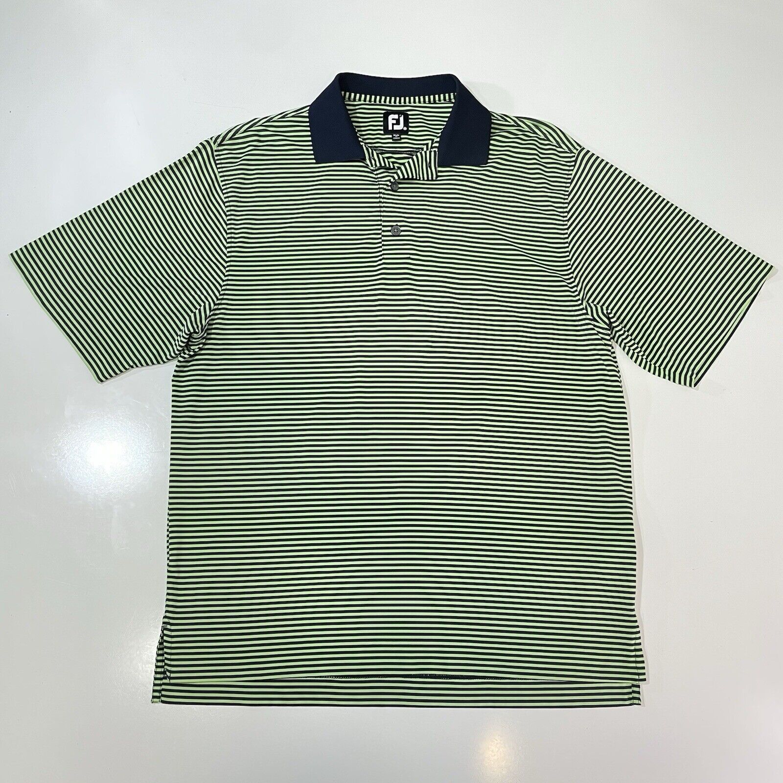Footjoy FJ Footjoy Polo Tour Shirt Men's Striped Blue Green Stretch Size US M / EU 48-50 / 2 - 1 Thumbnail