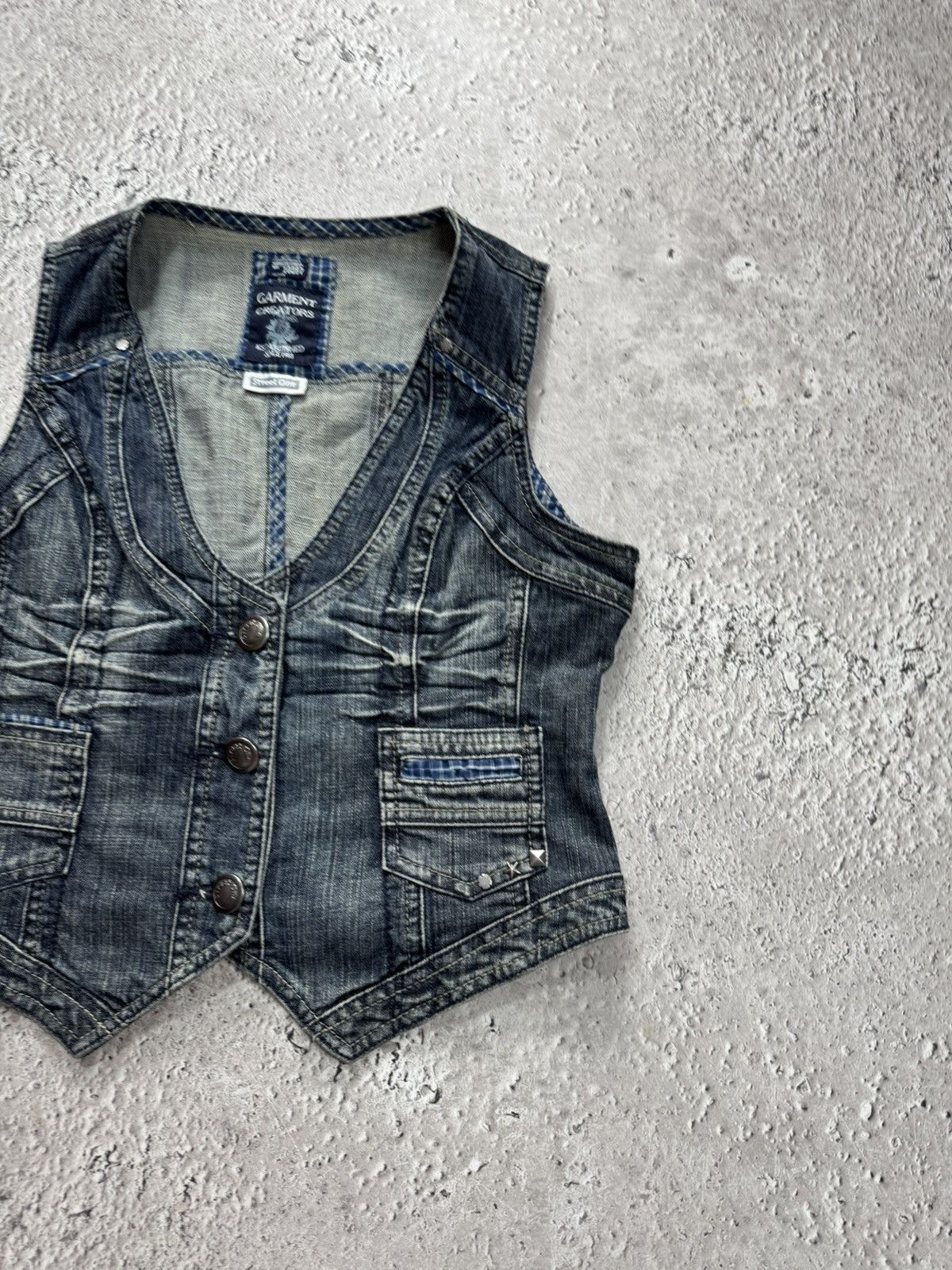 Other Vintage Cropped Denim Vest Women Biker Moto Y2K Blue Jean Size S / US 4 / IT 40 - 2 Thumbnail