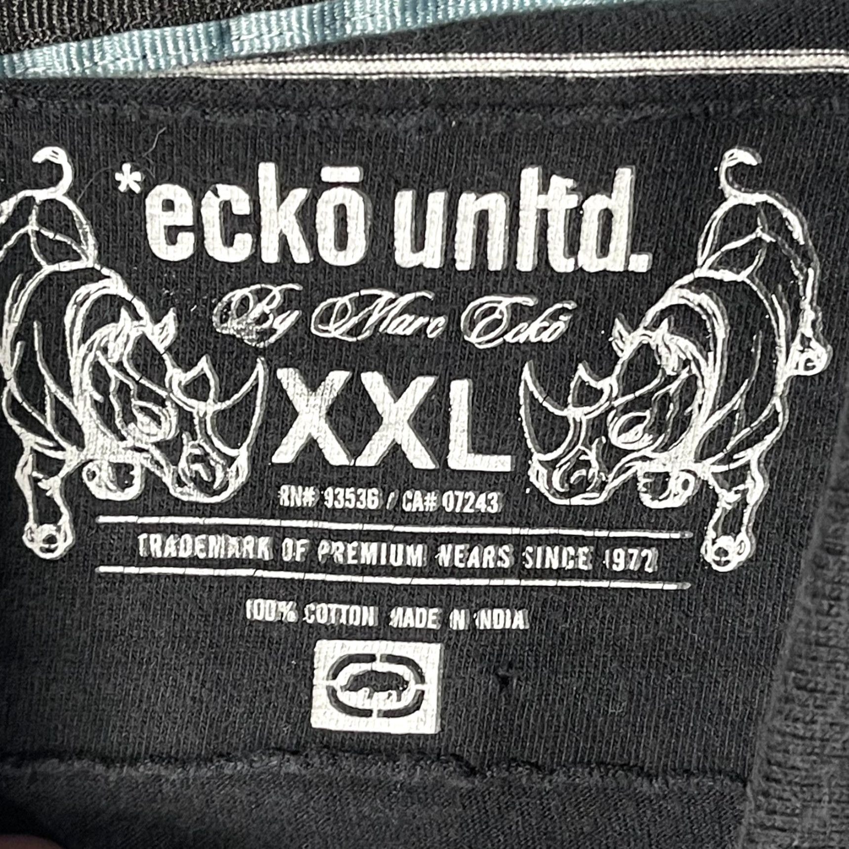 Ecko Unltd. Ecko Unltd Polo Shirt Mens 2XL Blue White Striped Rhino Logo Cotton Short Sleeve Size US XXL / EU 58 / 5 - 6 Thumbnail