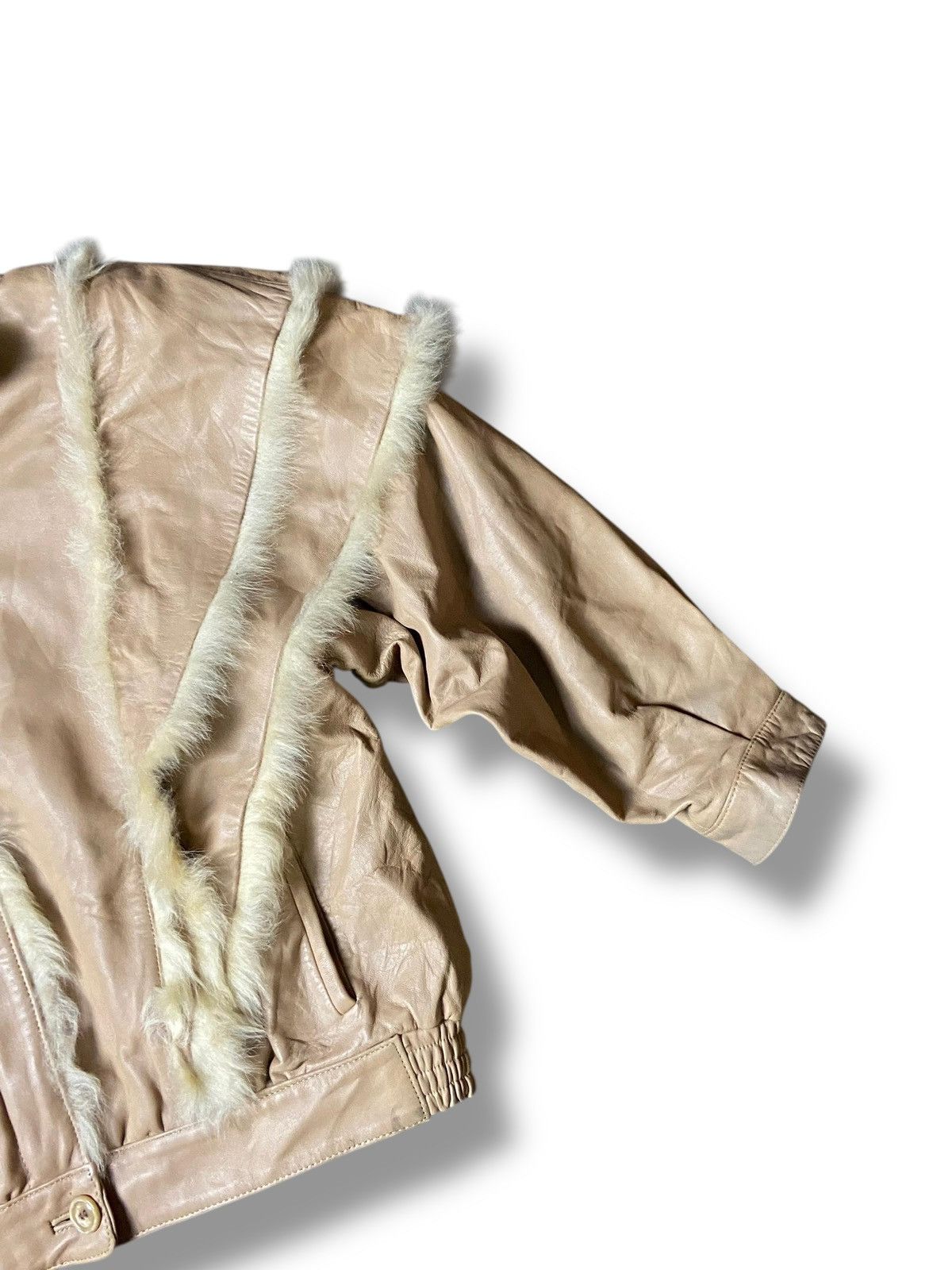 Japanese Brand × Leather × Vintage Vino Deporte by Fook Leather Jacket with Fur (130) Size US XXS / EU 40 - 7 Thumbnail