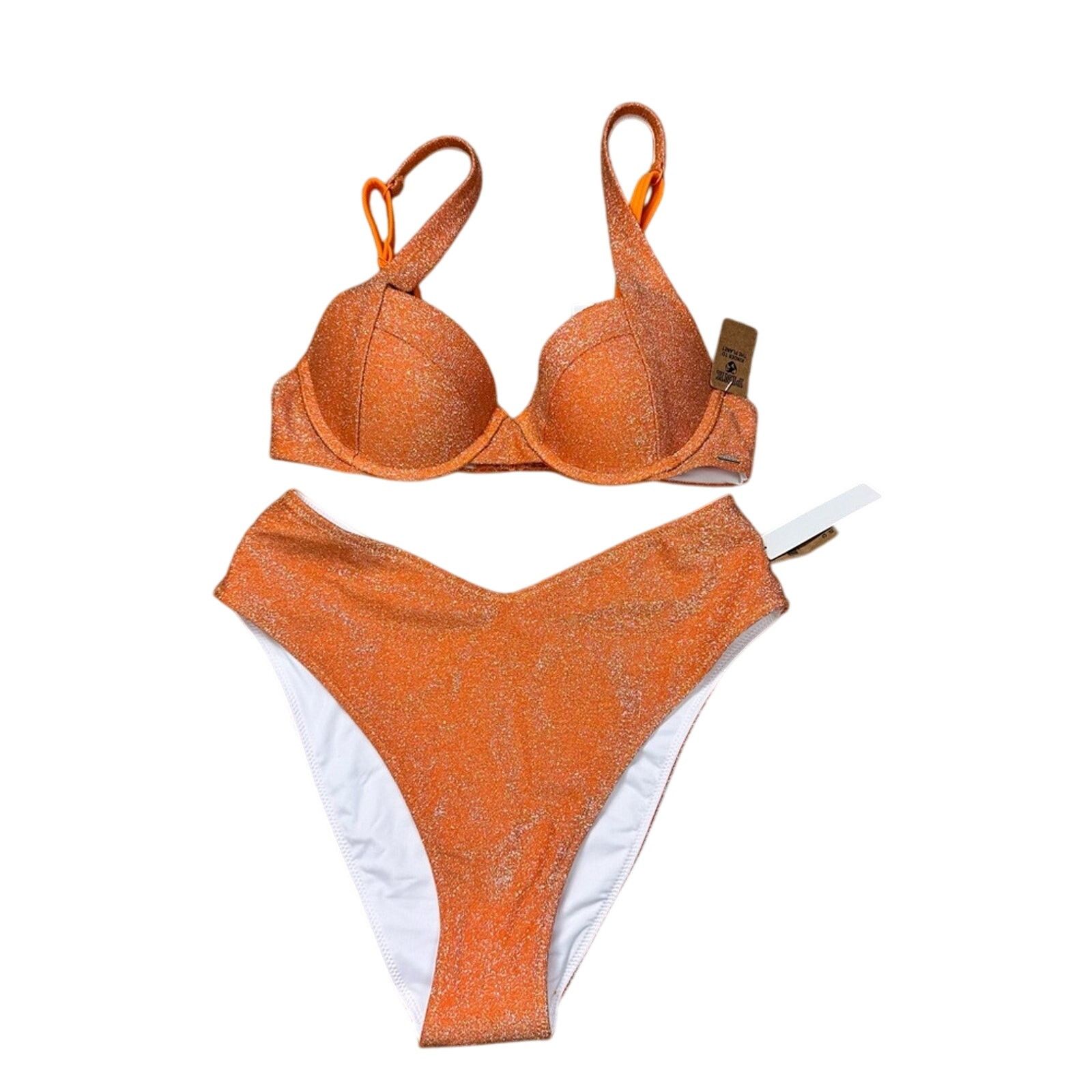 Victoria's Secret Victoria’s Secret Orange Brazilian Shimmer Bikini Size XS/S Size ONE SIZE - 3 Thumbnail