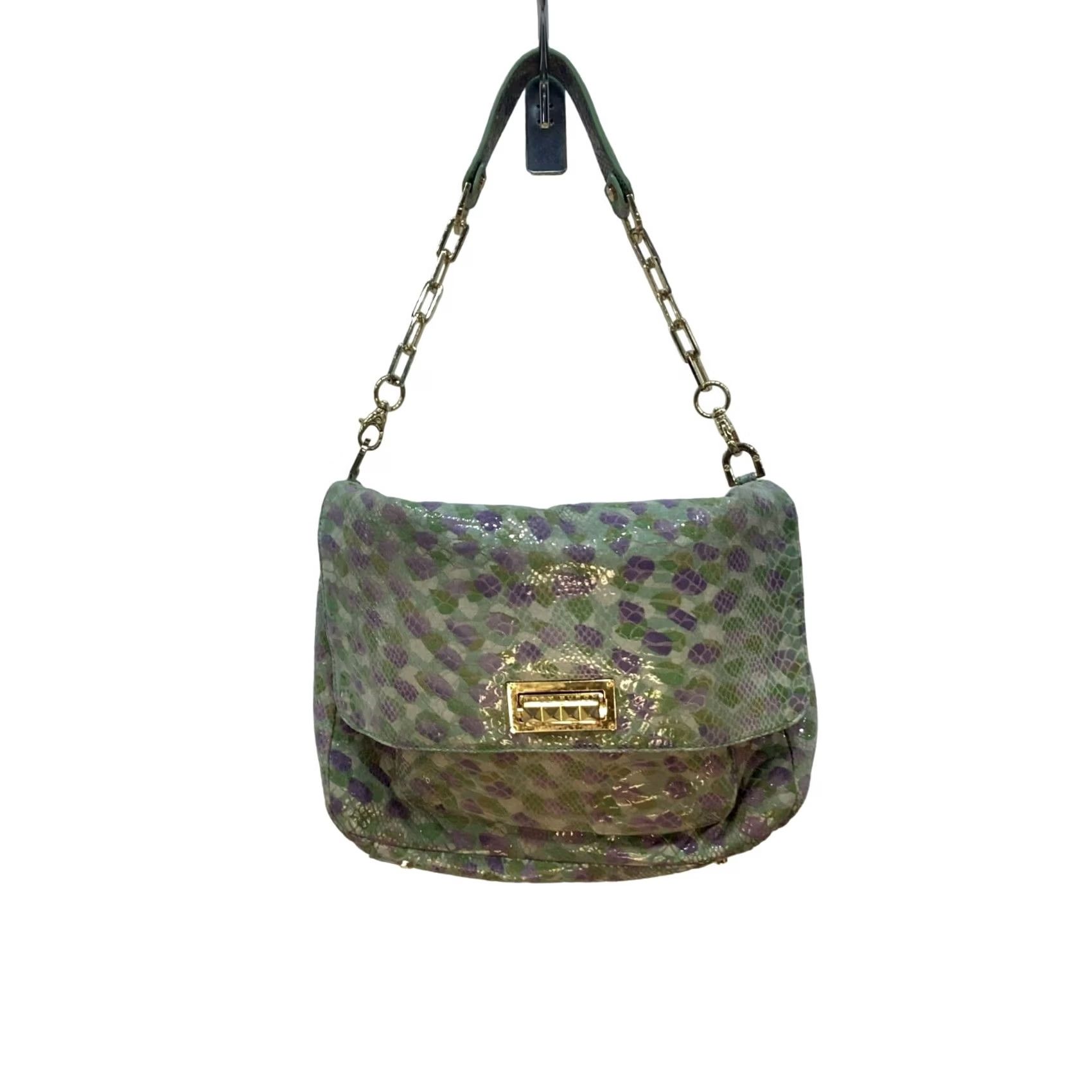 Tory Burch Tory Burch Suede Chain Shoulder Bag Women Green and Purple Exterior Color: Green and Purple Size ONE SIZE - 2 Thumbnail