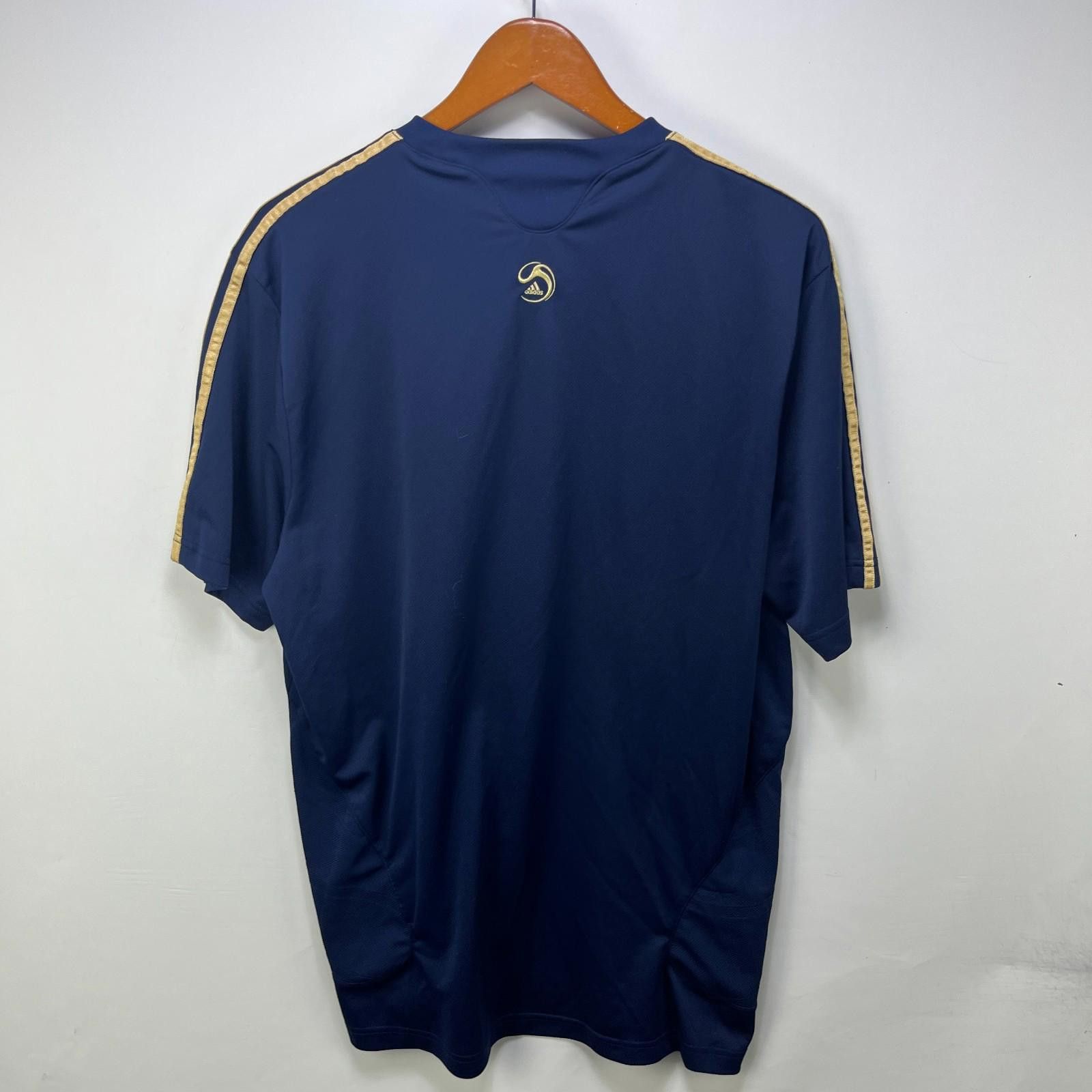 Adidas Vintage Adidas Jersey Navy Gold Stripes Soccer Shirt X Size ONE SIZE - 5 Thumbnail