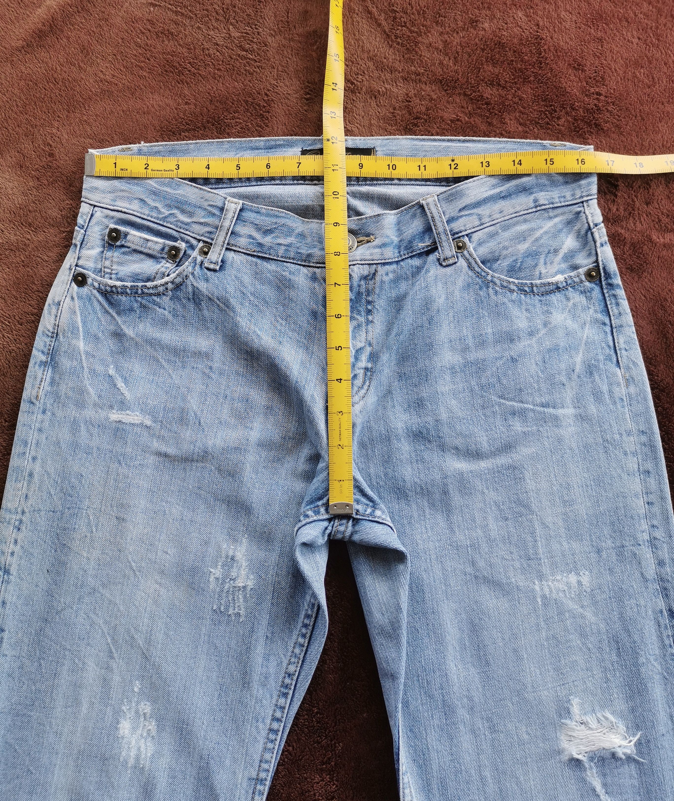 KMRii Light Wash Distressed Flare Jeans Size US 33 - 4 Thumbnail