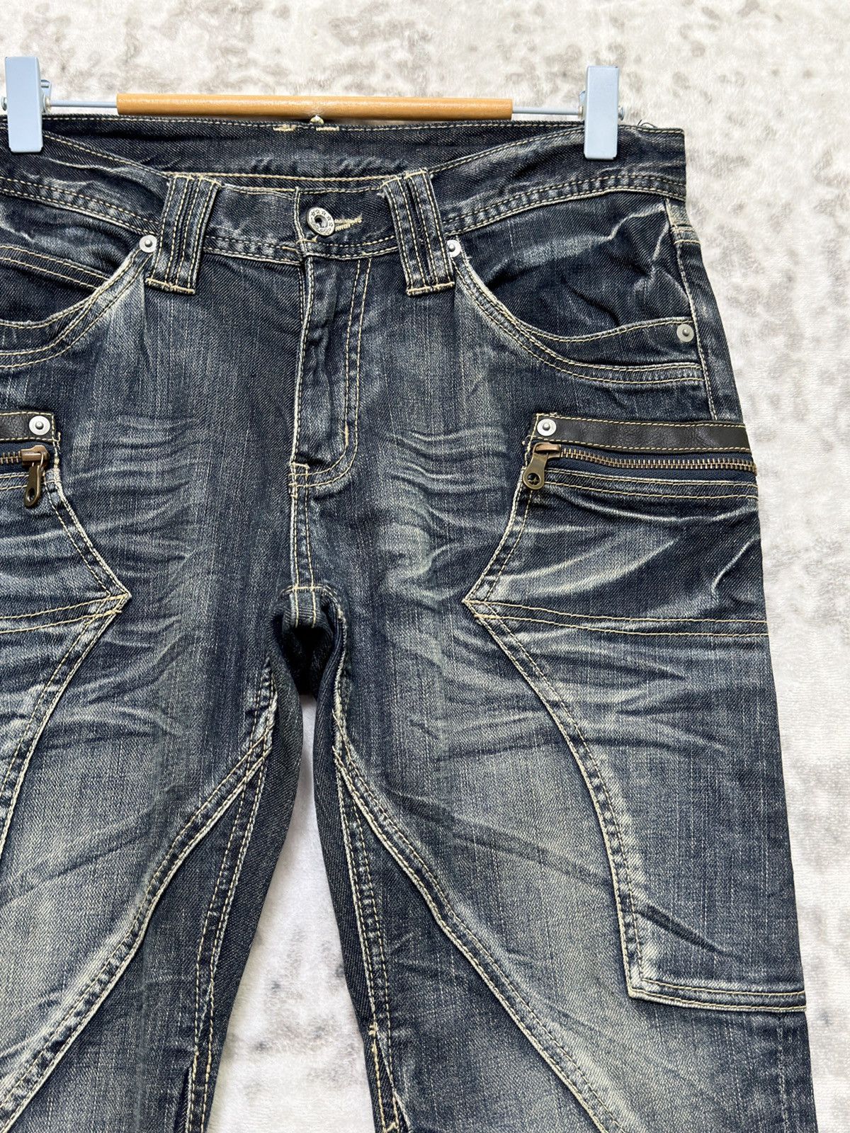 Tornado Mart Michel Klein Homme Spiral Flare Y2K Denim Size US 30 / EU 46 - 5 Thumbnail