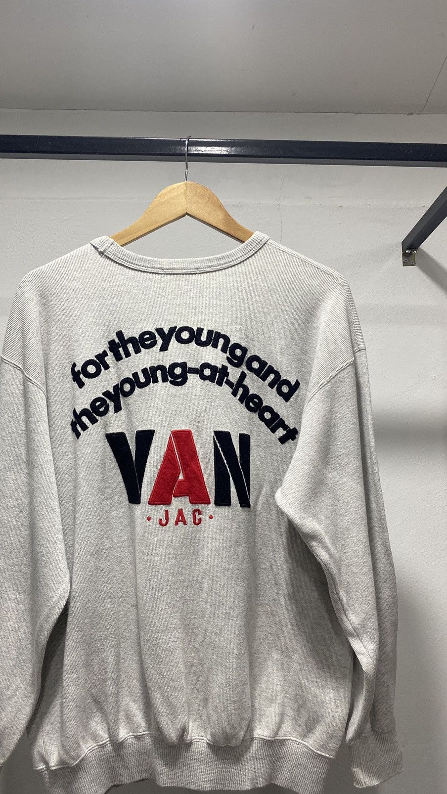 Van × Vintage VAN JAC JAPAN KNIT SWEATER BACKHIT SPELLOUT Size US L / EU 52-54 / 3 - 3 Thumbnail