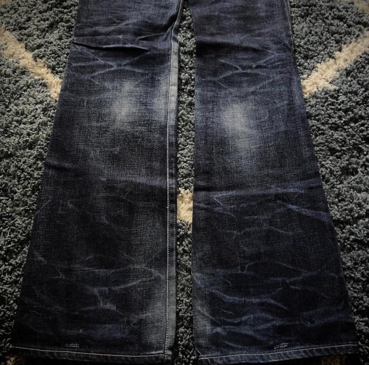 Tornado Mart Delay By Win&Sons Cow Leather Repaired Flared Jeans Size US 32 / EU 48 - 3 Thumbnail