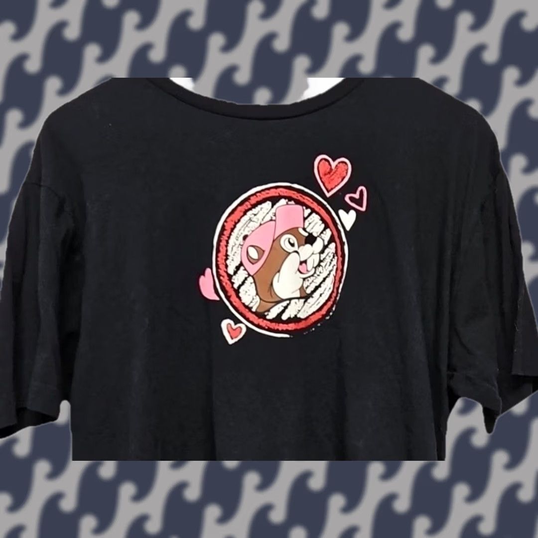 Valentino VINTAGE Buc-ee’s Love Is In The Air Graphic T Shirt Black XL Cotton Valentine Size US XL / EU 56 / 4 - 1 Thumbnail
