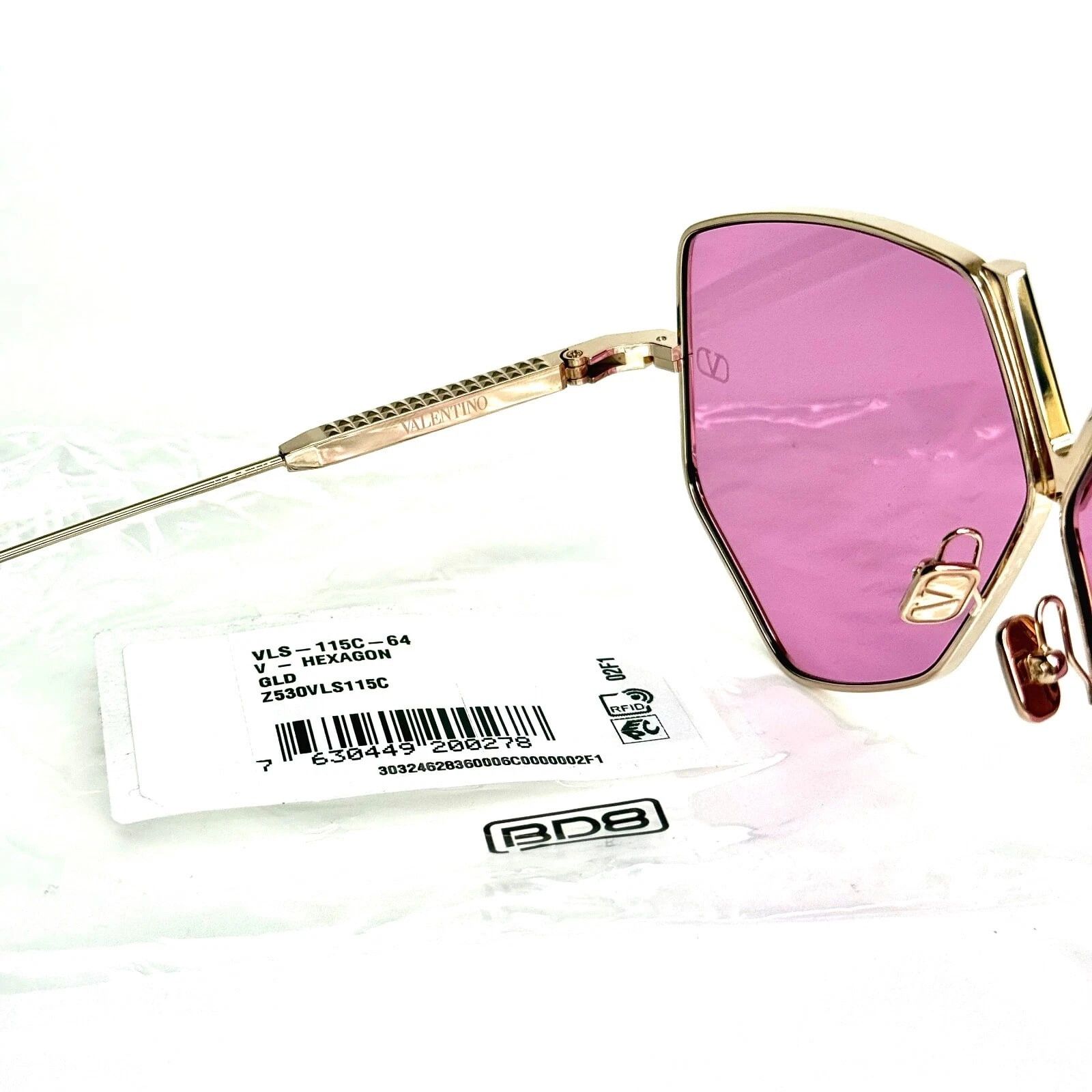 Valentino VALENTINO V HEXAGON VLS115 Gold Titanium VLS 115C Sunglass Size ONE SIZE - 2 Thumbnail