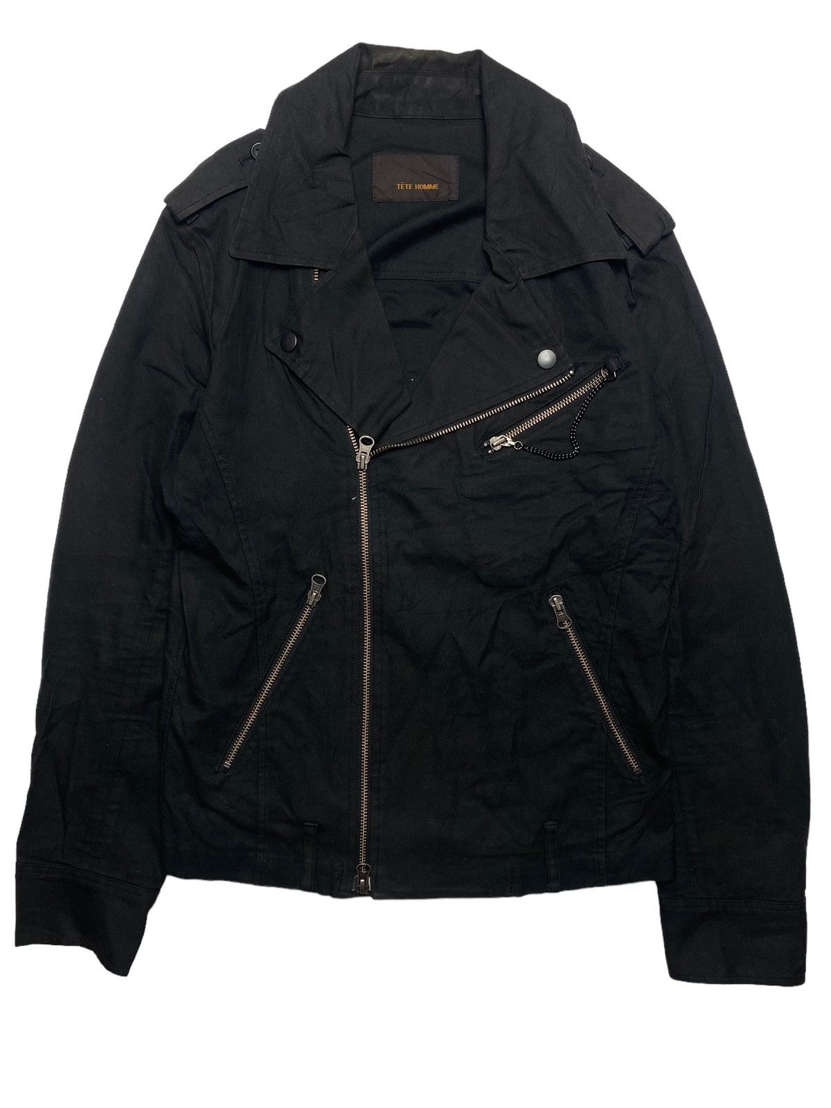 image of 14Th Addiction x Kmrii 1990S Tete Home - Biker Jacket in Black, Men's (Size Medium)
